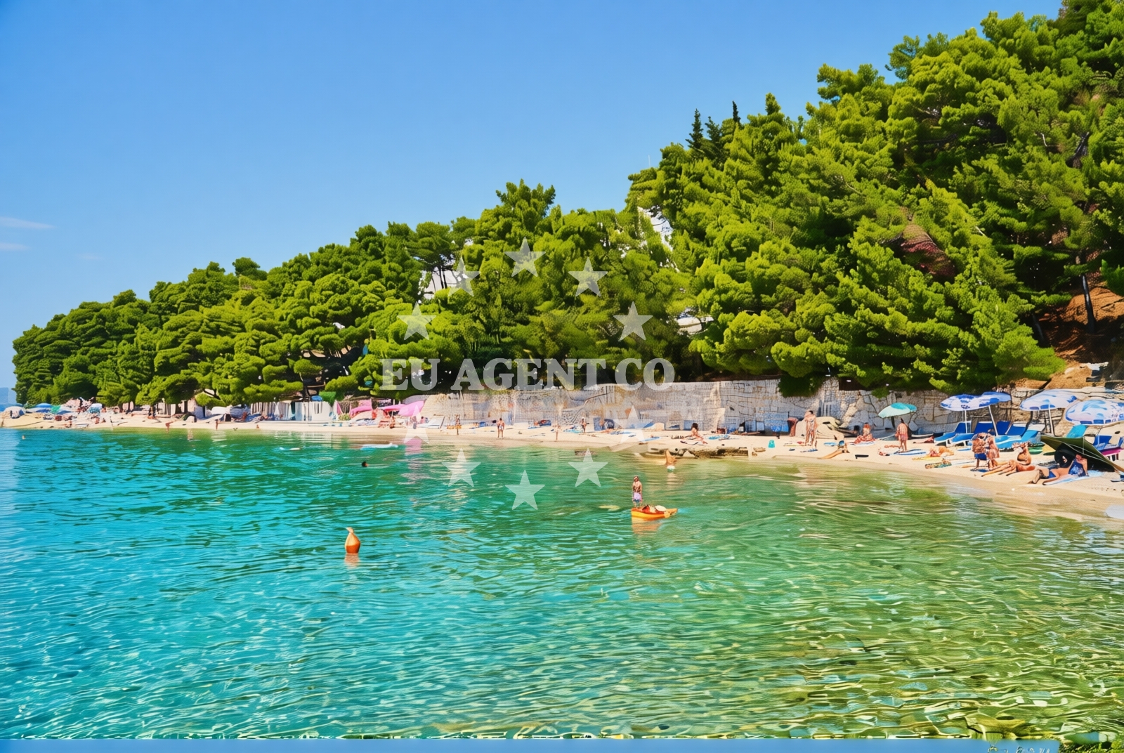 Sea and coastal view of Berulia, Brela Beach in Berulia