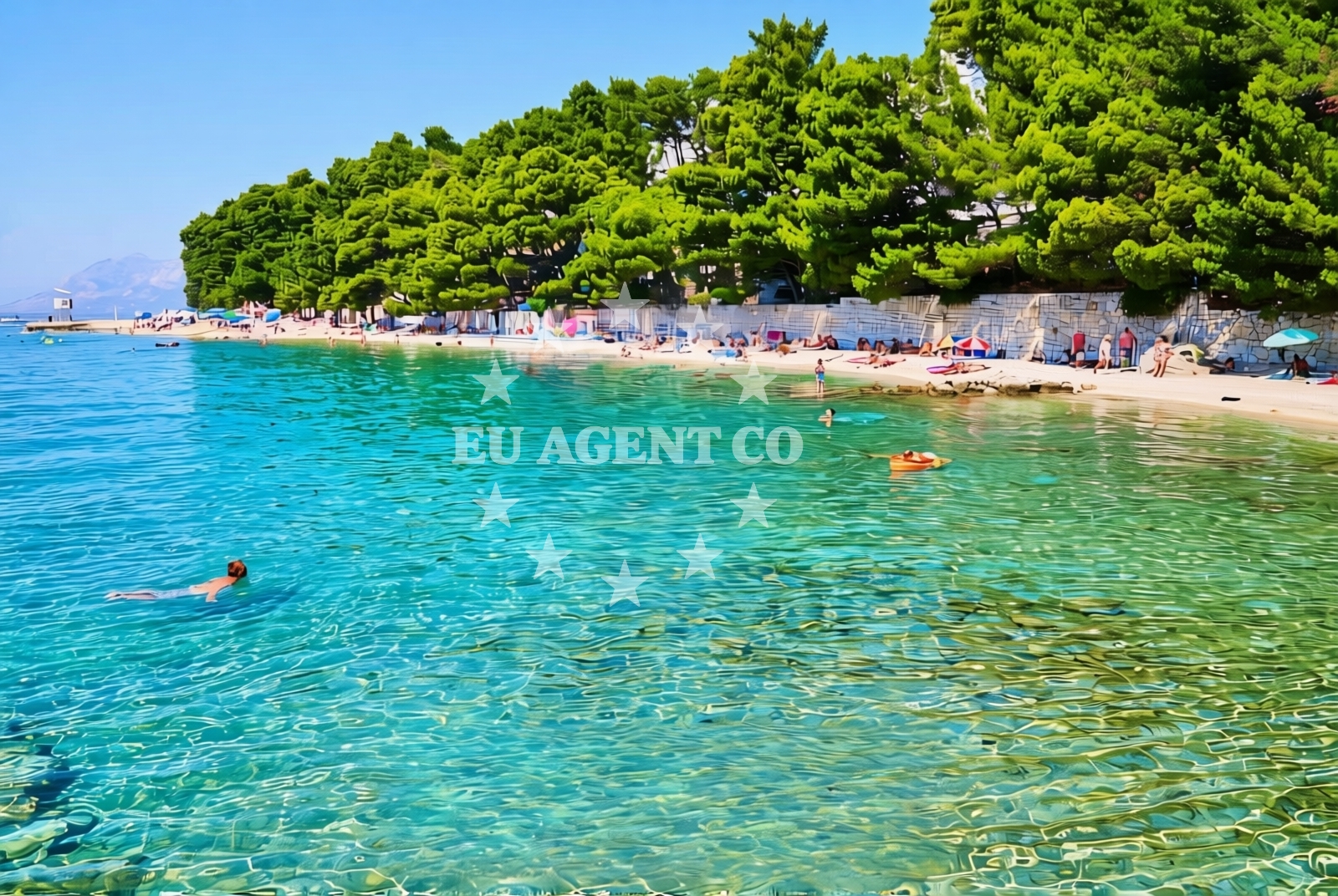 Beach facilities and surroundings at Berulia, Brela Beach in Berulia