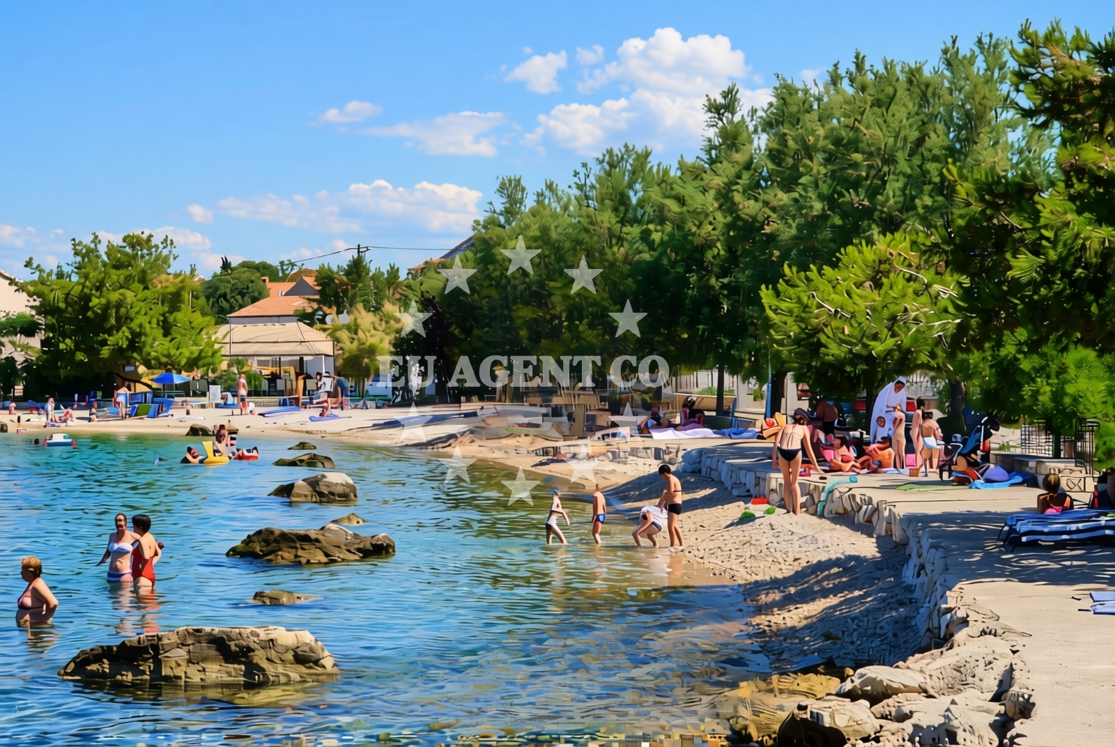 Shoreline and swimming area at Bibinje: beaches and coves (6) in Bibinje