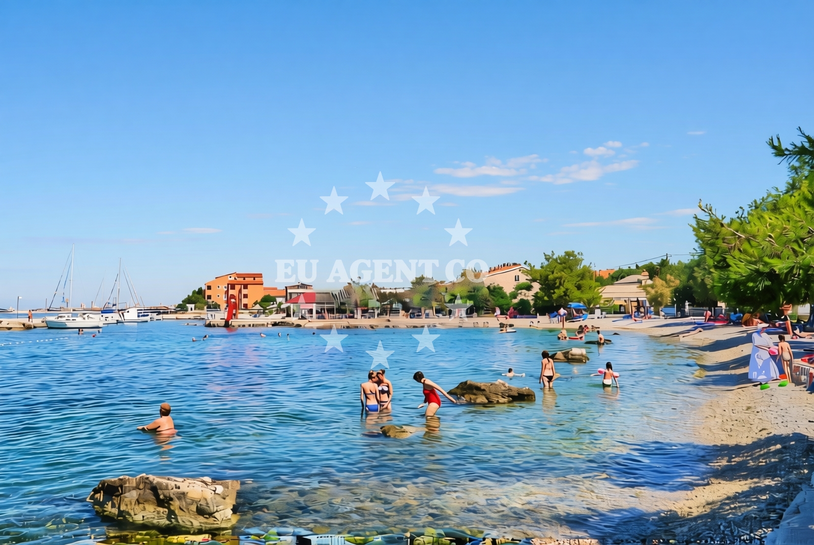 Sea and coastal view of Bibinje: beaches and coves (6) in Bibinje