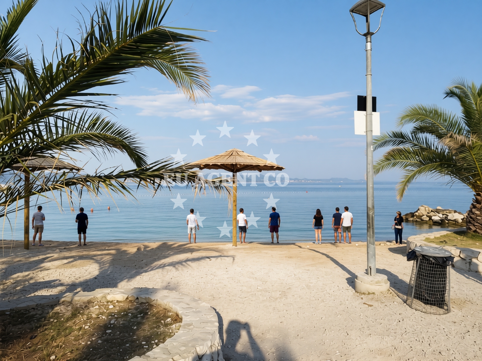 Beach facilities and surroundings at Bibinjski Mlikaric beach in 16 Ulica Mladena Bugarije Cukija, Bibinje