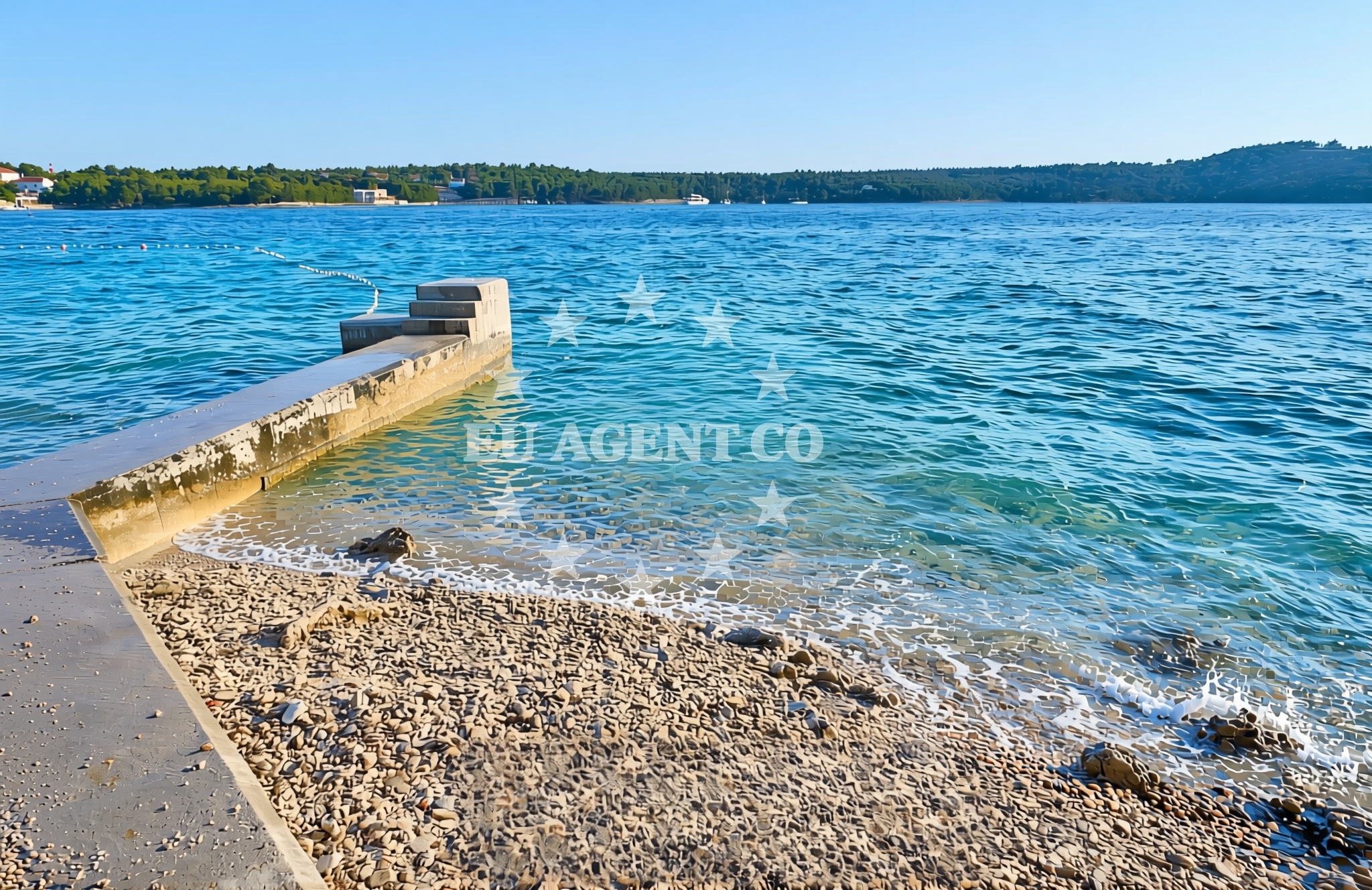 Shoreline and swimming area at Bijaka, Milna (Brač) Beach in Bijaka