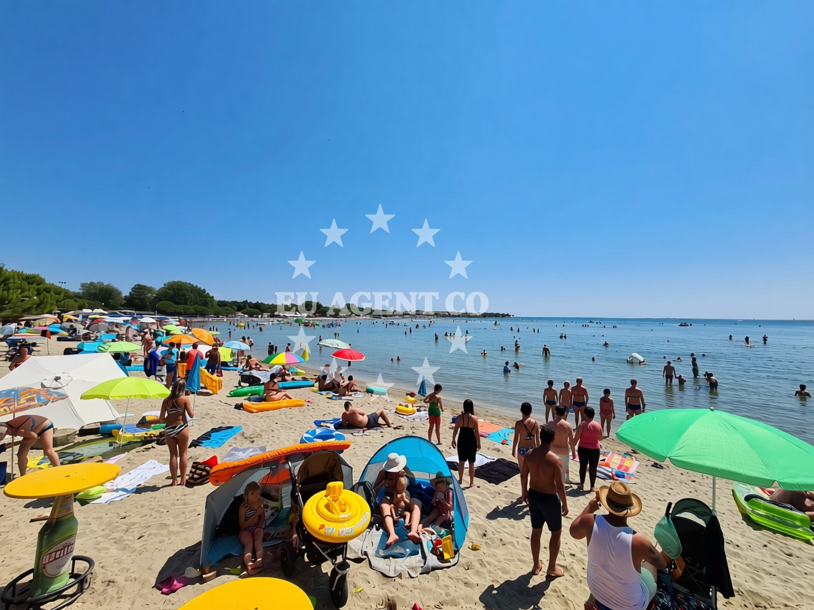 Sea and coastal view of Bijeca beach in 73 Fucane, Medulin