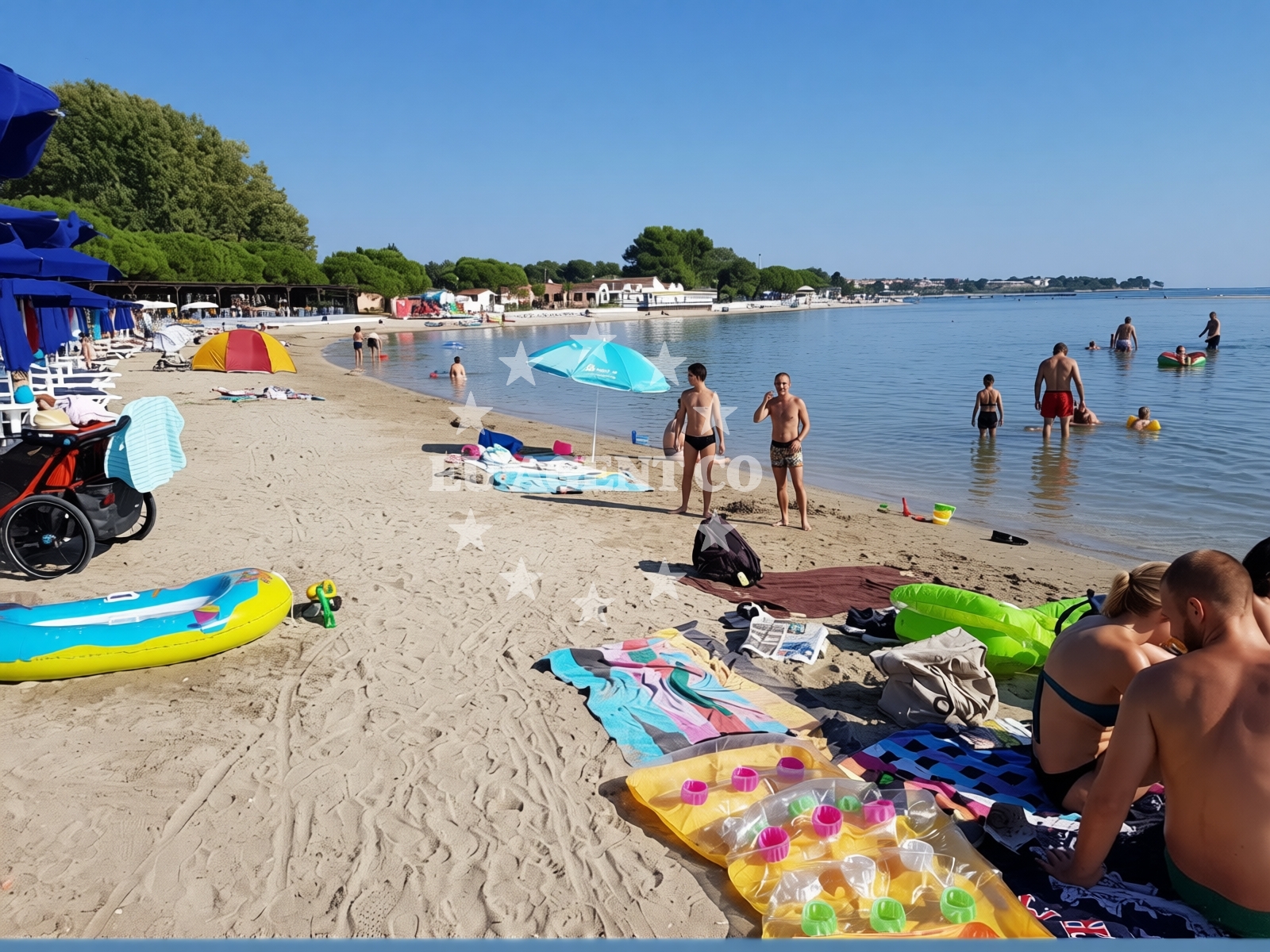 Beach facilities and surroundings at Bijeca beach in 73 Fucane, Medulin