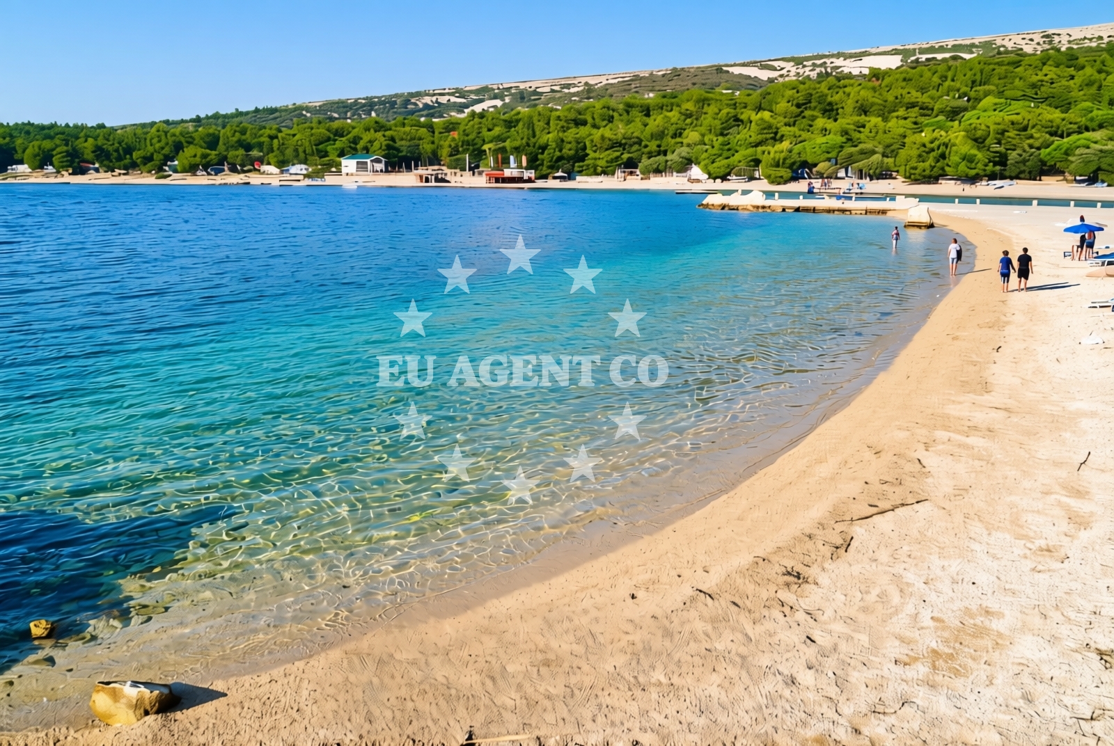 Overview of Bijeli galeb, Šimuni (Pag) Beach in Bijeli galeb