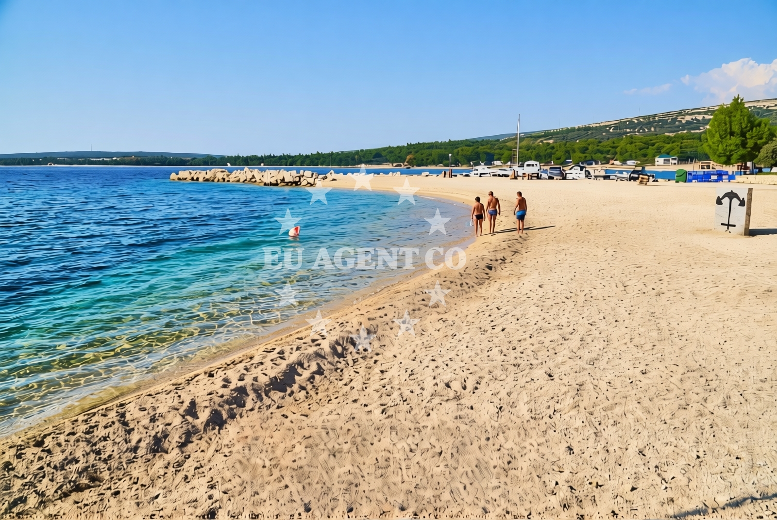 Sea and coastal view of Bijeli galeb, Šimuni (Pag) Beach in Bijeli galeb