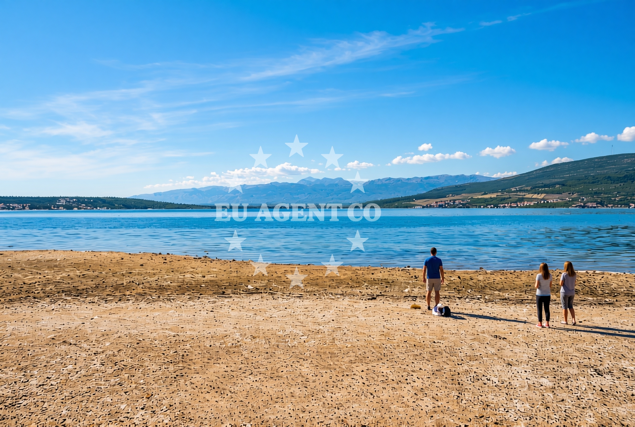 Shoreline and swimming area at Bijeli potok, Gornji Karin Beach in Bijeli potok