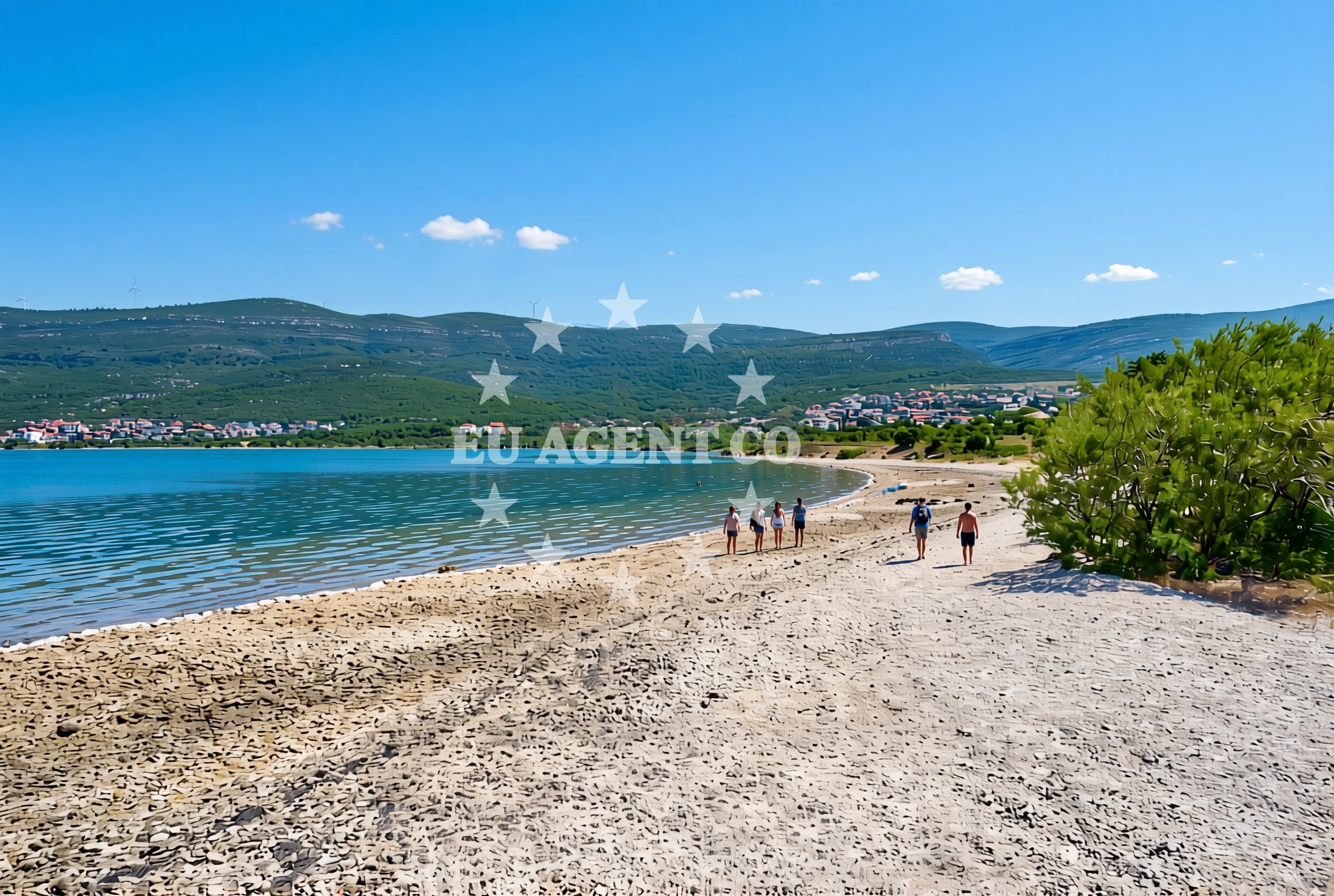 Sea and coastal view of Bijeli potok, Gornji Karin Beach in Bijeli potok
