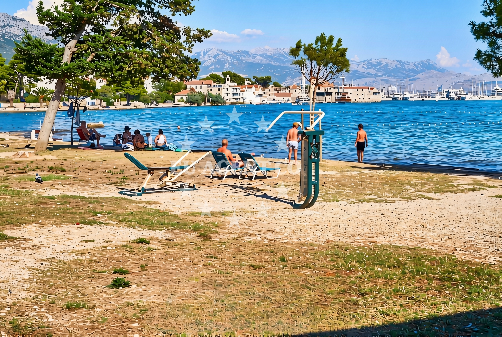 Shoreline and swimming area at Bilajka, Kaštel Kambelovac Beach in Bilajka