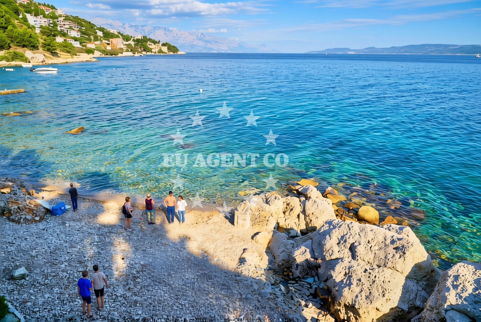 Shoreline and swimming area at Bilčina, Stanići (Omiš) Beach in Bilčina