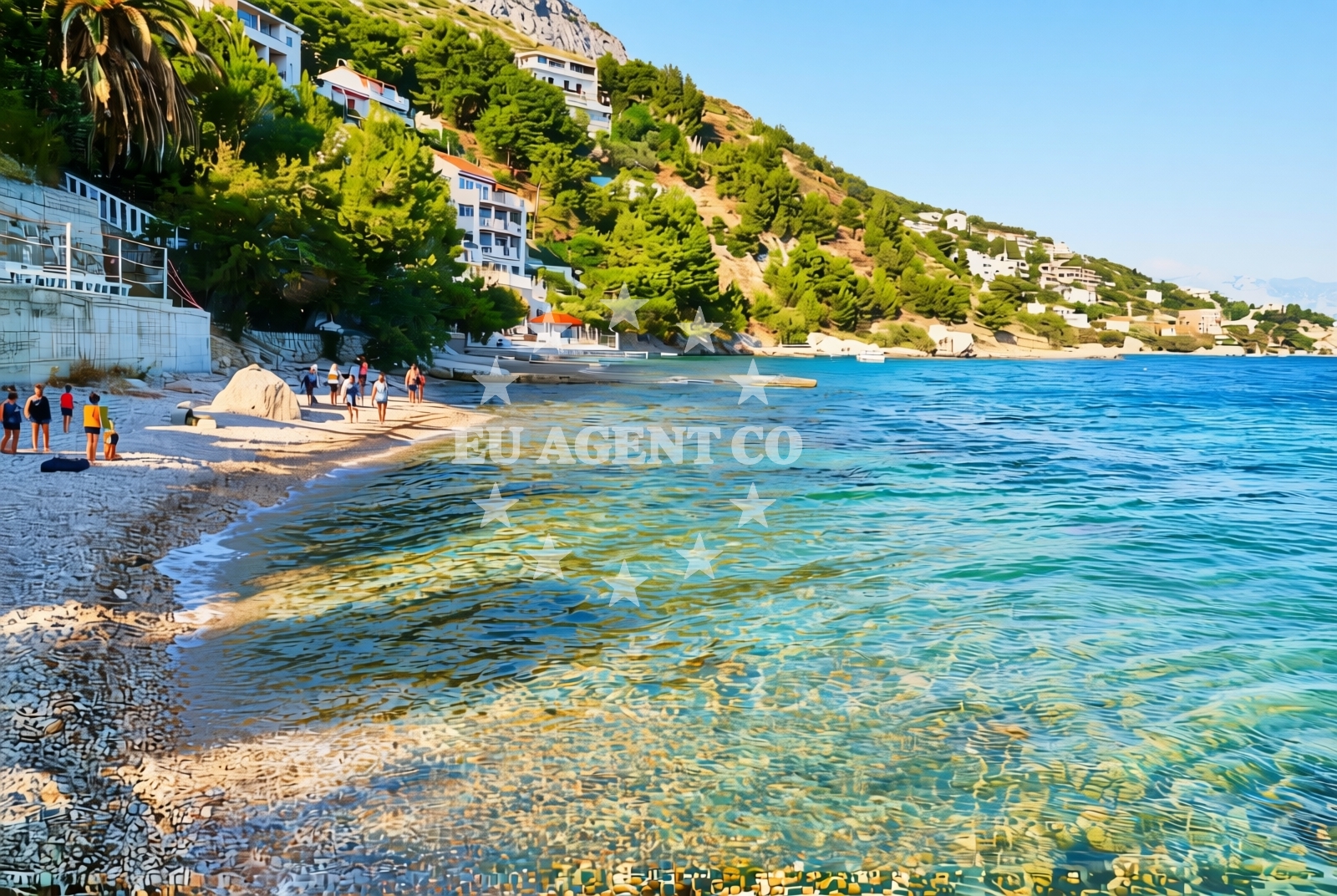 Sea and coastal view of Bilčina, Stanići (Omiš) Beach in Bilčina