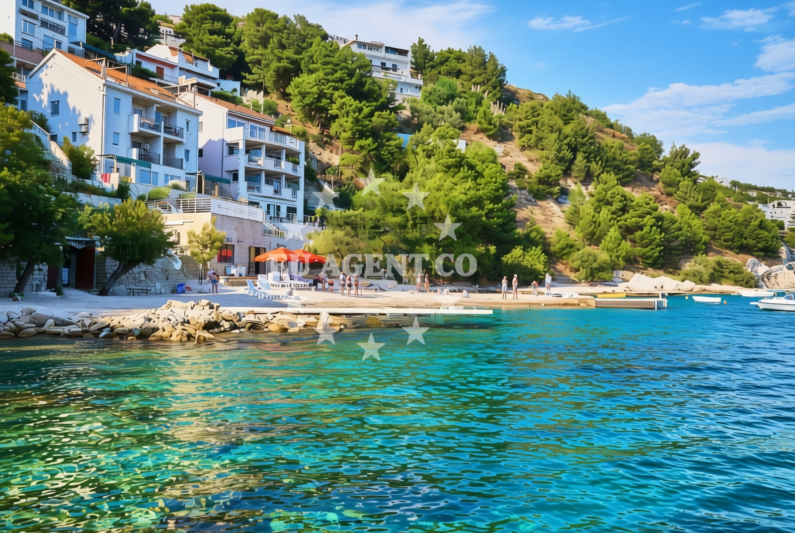 Beach facilities and surroundings at Bilčina, Stanići (Omiš) Beach in Bilčina