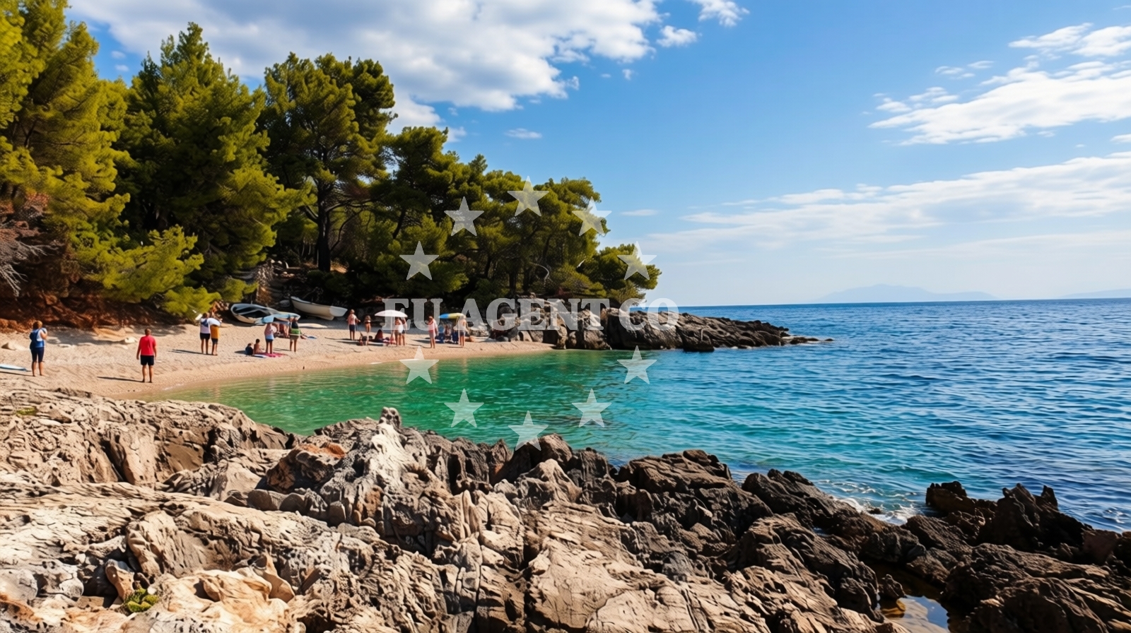 Sea and coastal view of Bile beach in Zavala 220, Zavala