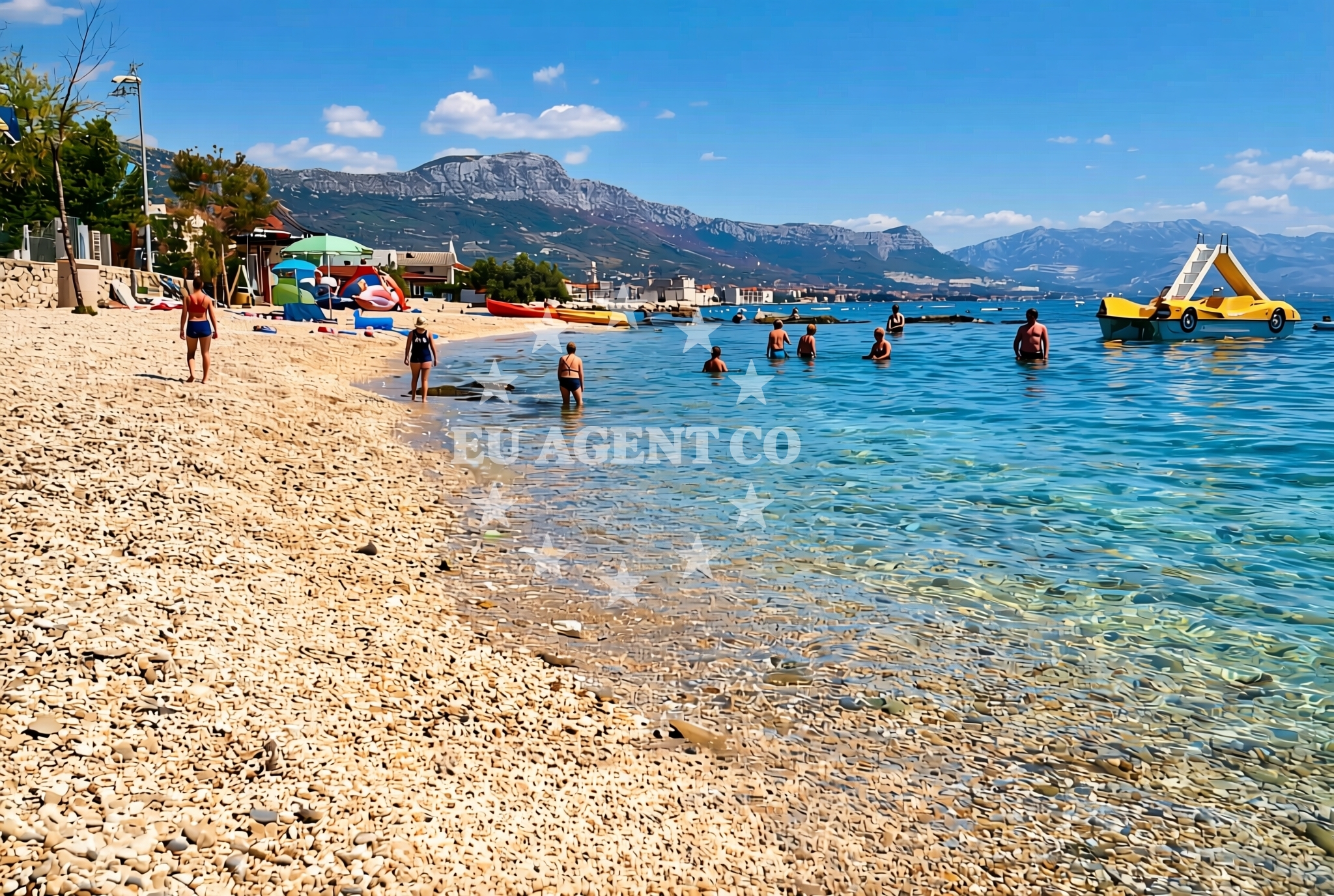 Overview of Bile, Kaštel Štafilić Beach in Bile