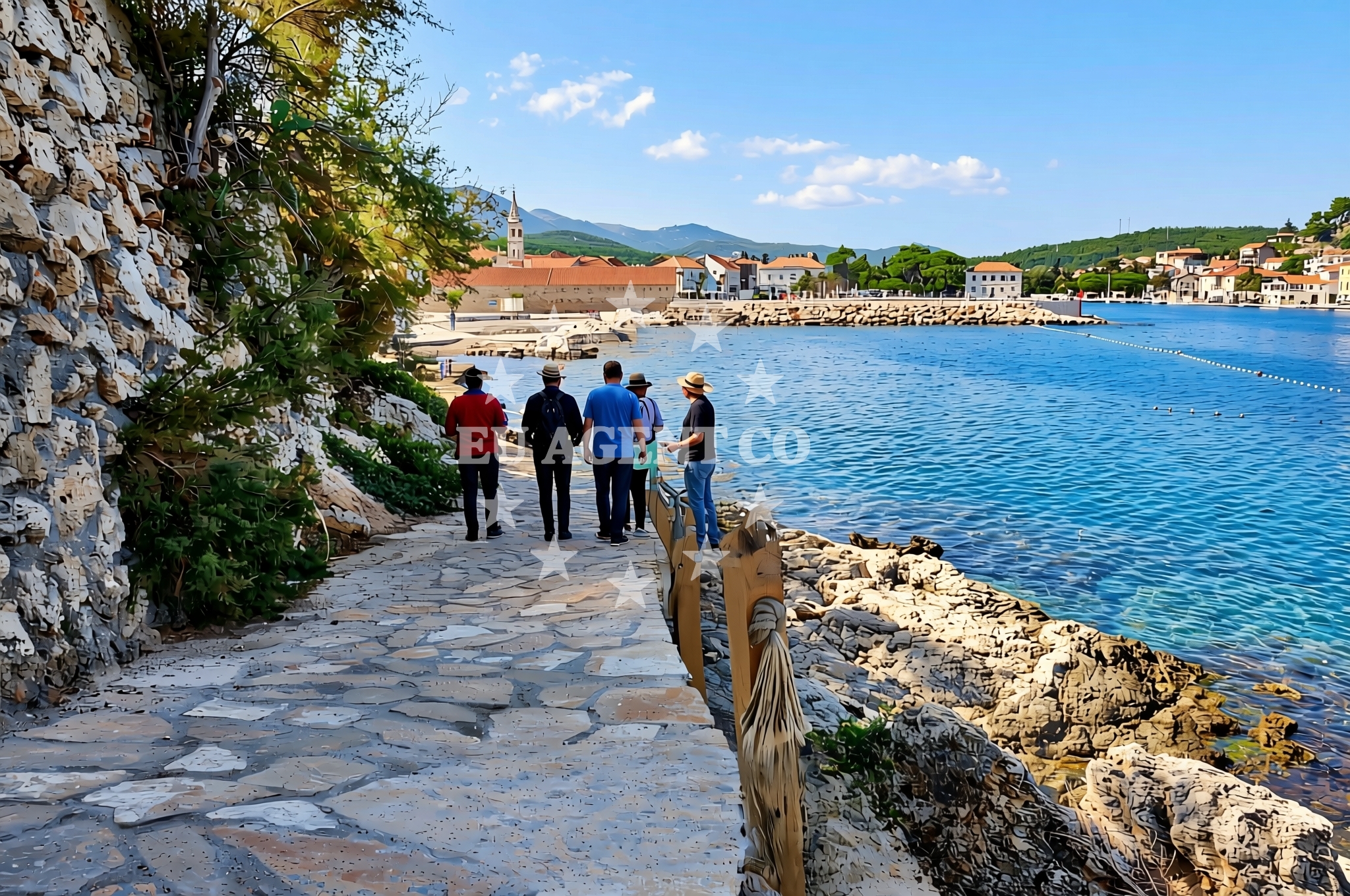 Beach facilities and surroundings at Bile stine (Gospotova rapa), Jelsa (Hvar) Beach in Bile stine (Gospotova rapa)