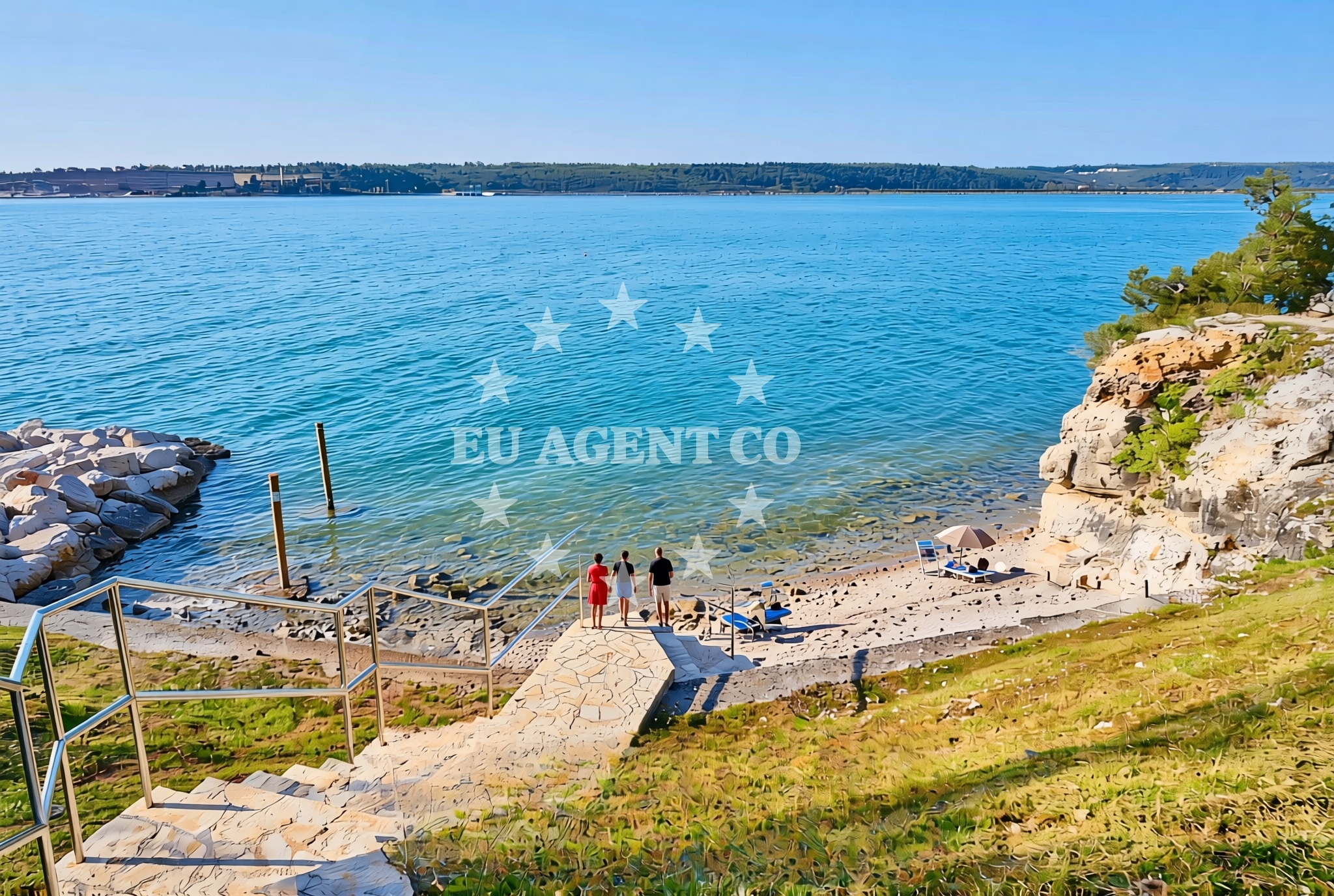 Sea and coastal view of Bile stine zapad (Marbello), Tar Beach in Bile stine zapad (Marbello)
