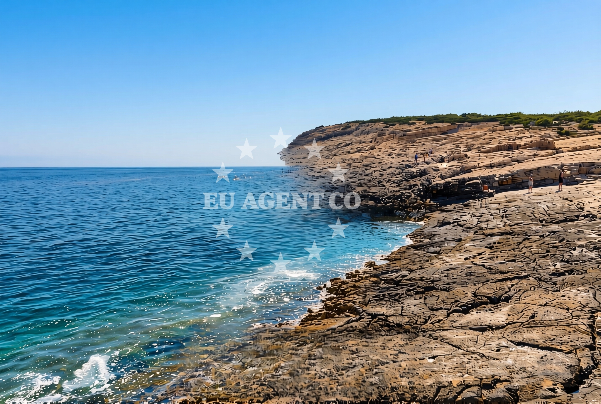 Sea and coastal view of Bili bok, Rukavac (Vis) Beach in Bili bok