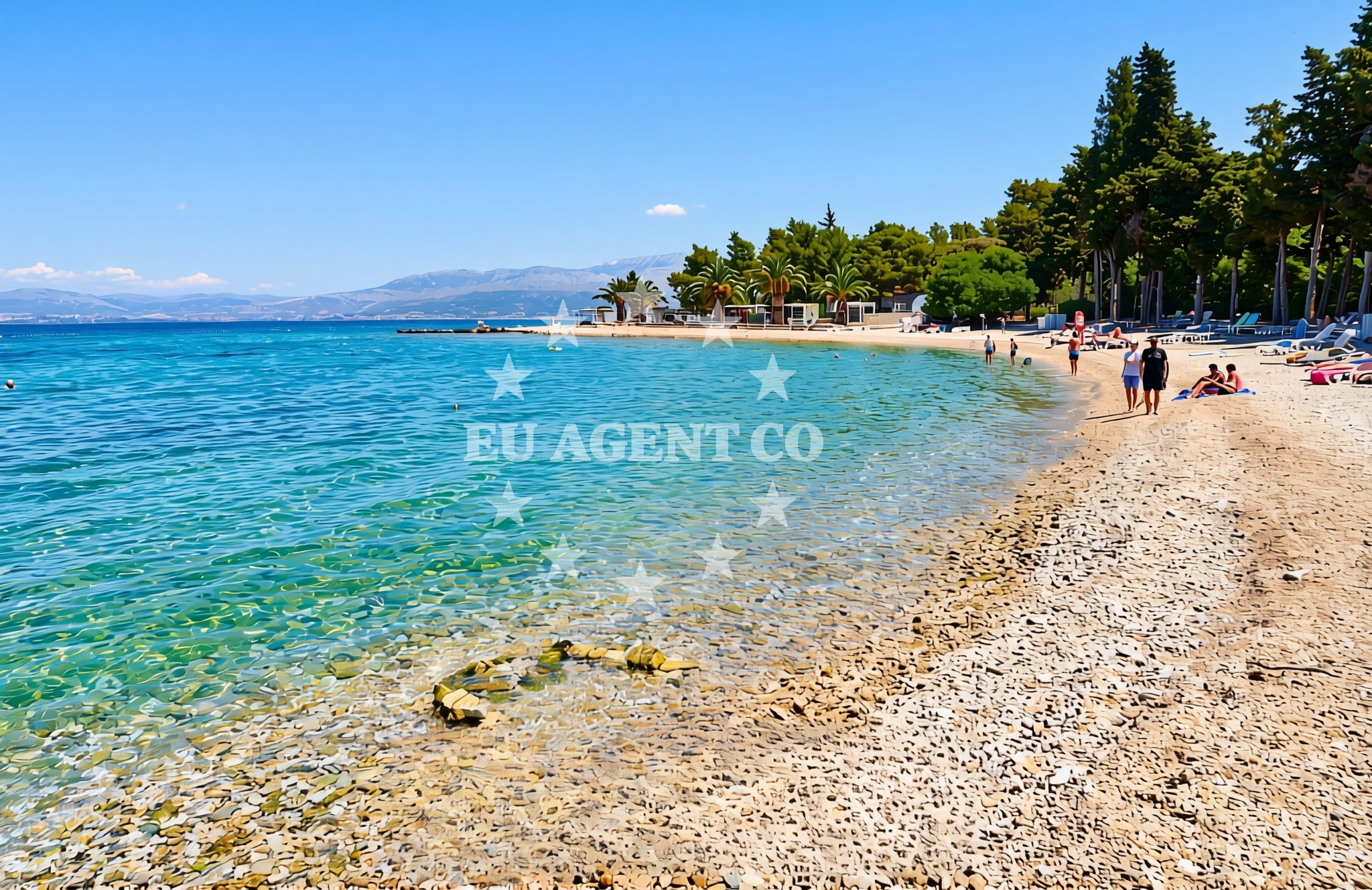 Overview of Bili rat, Supetar (Brač) Beach in Bili rat