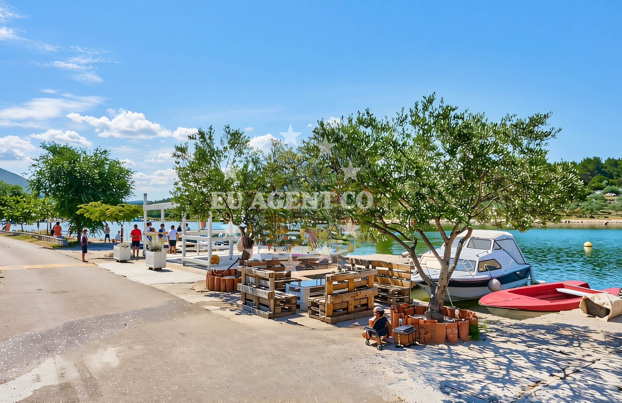 Sea and coastal view of Bilice: beaches and coves (4) in Bilice