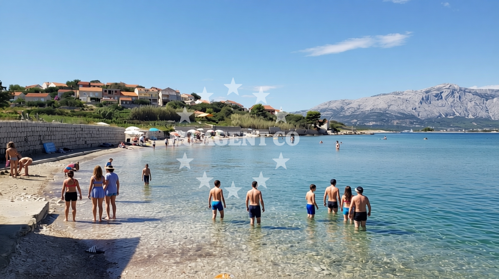 Overview of Bilin Zal beach in Vela Glavica 654, Lumbarda