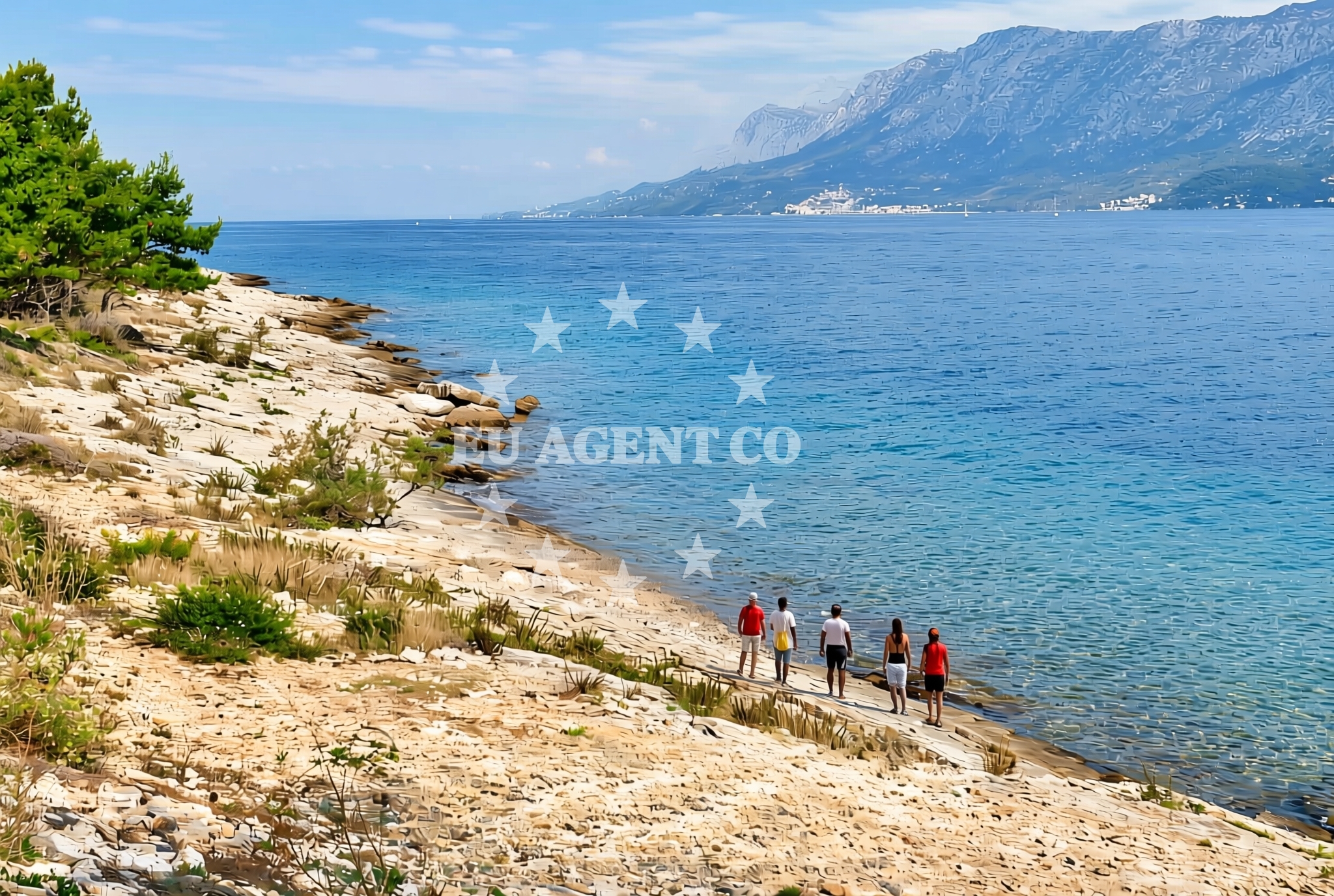 Shoreline and swimming area at Bilina, Sućuraj (Hvar) Beach in Bilina