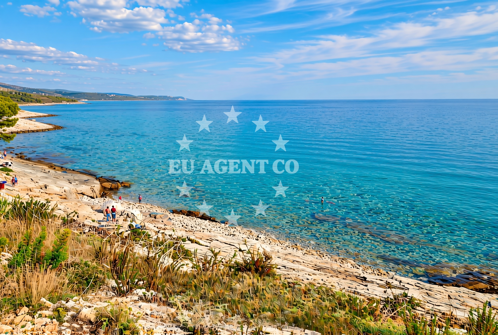 Sea and coastal view of Bilina, Sućuraj (Hvar) Beach in Bilina