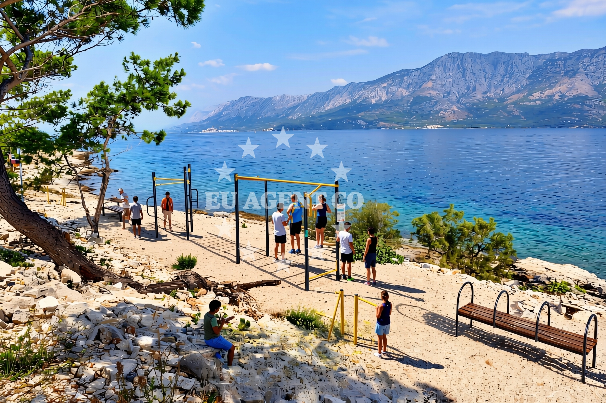 Beach facilities and surroundings at Bilina, Sućuraj (Hvar) Beach in Bilina