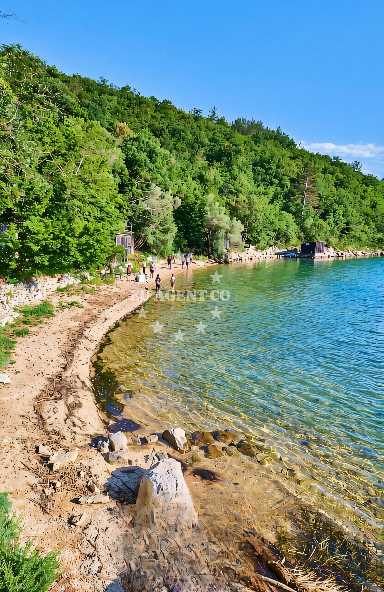 Sea and coastal view of Biljina, Trgetari Beach in Biljina