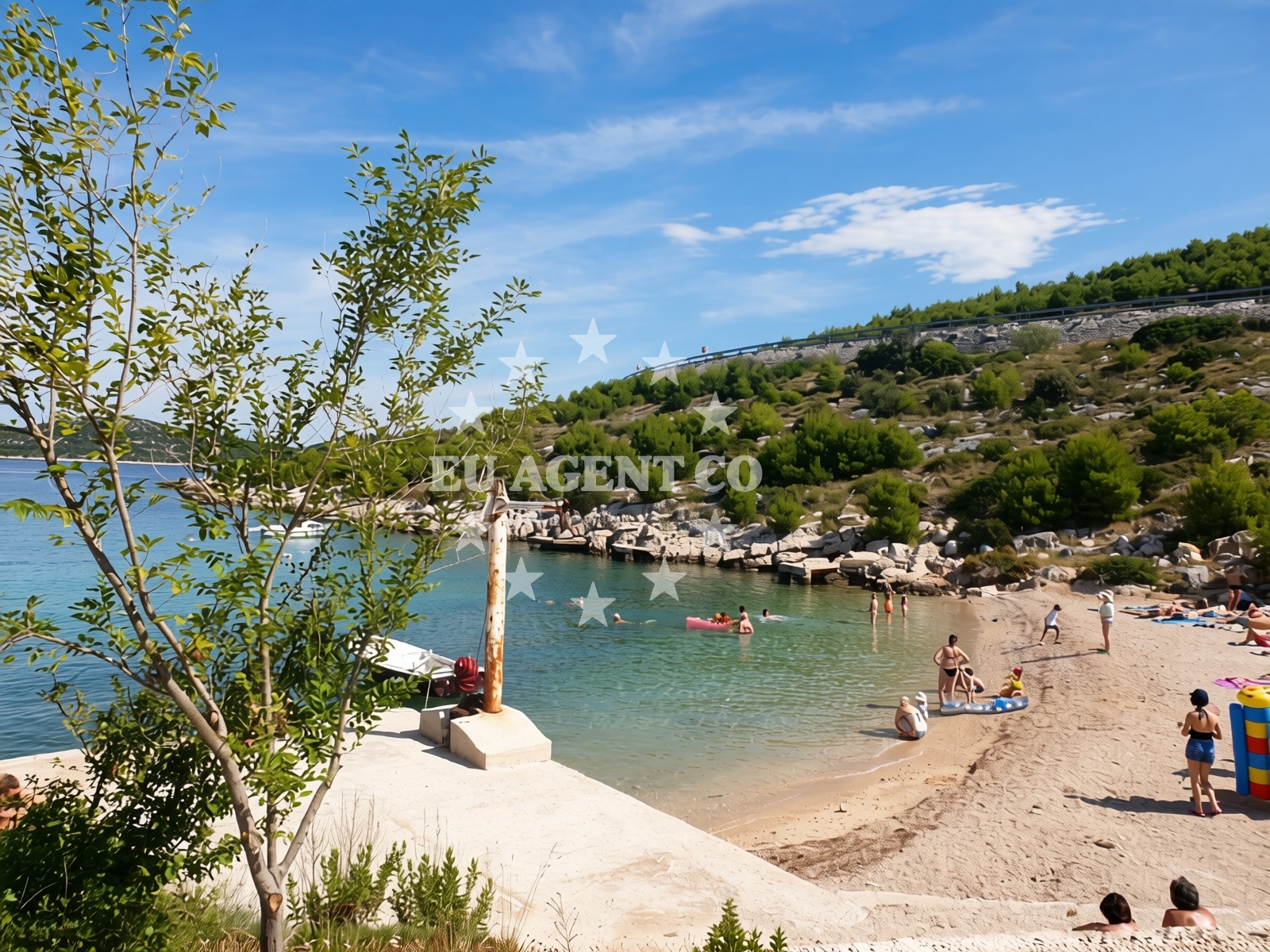 Beach facilities and surroundings at Bilo beach in , Podgreben