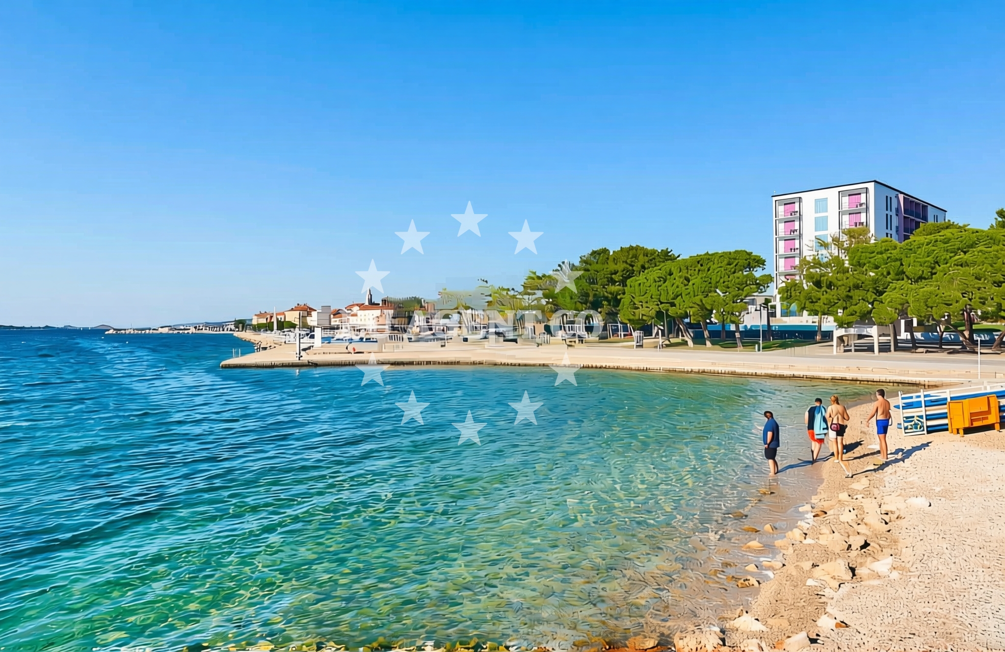 Overview of Biograd na Moru: beaches and coves (10) in Biograd na Moru