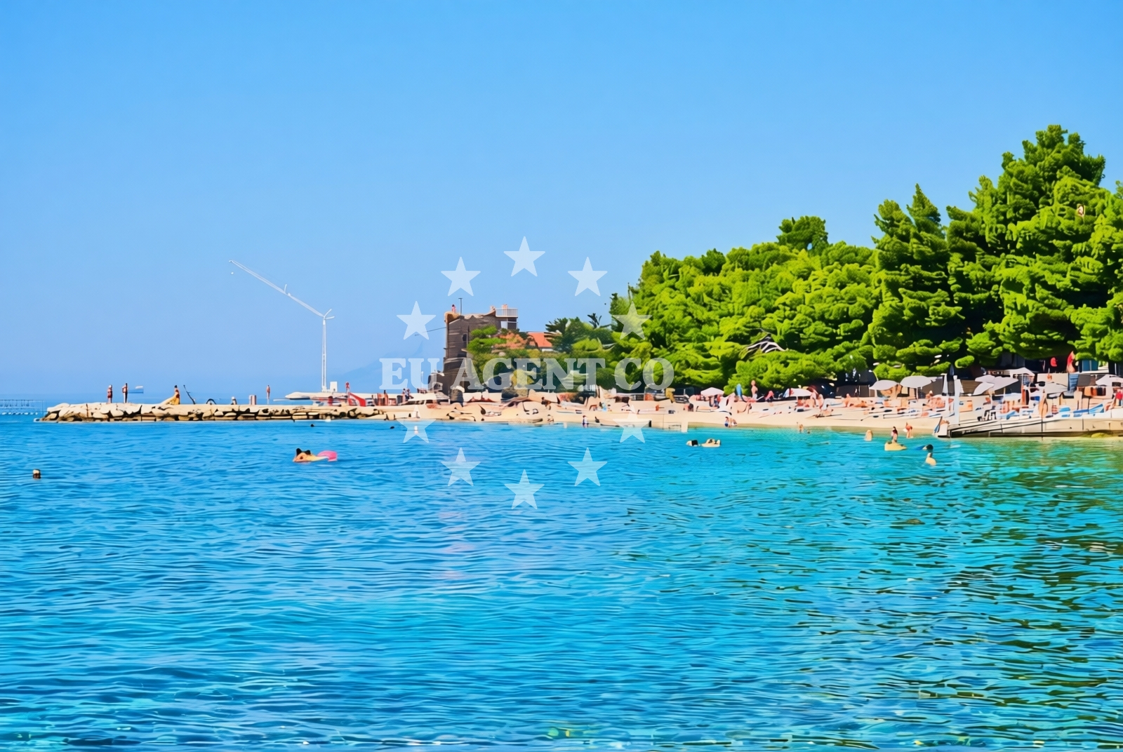 Shoreline and swimming area at Biokovka, Makarska Beach in Biokovka