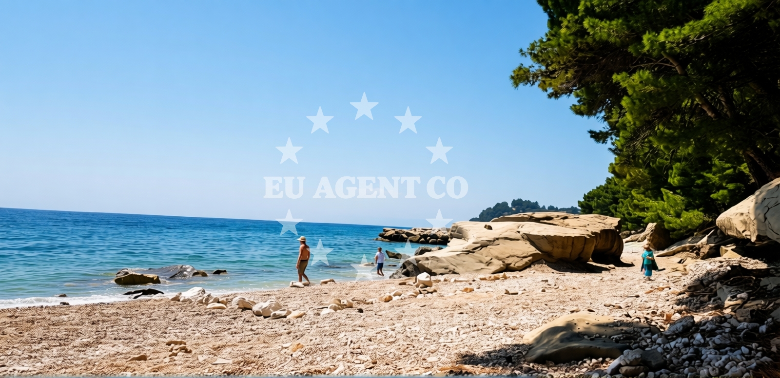 Shoreline and swimming area at Biokovo beach in Brace Letica 1, Podgora