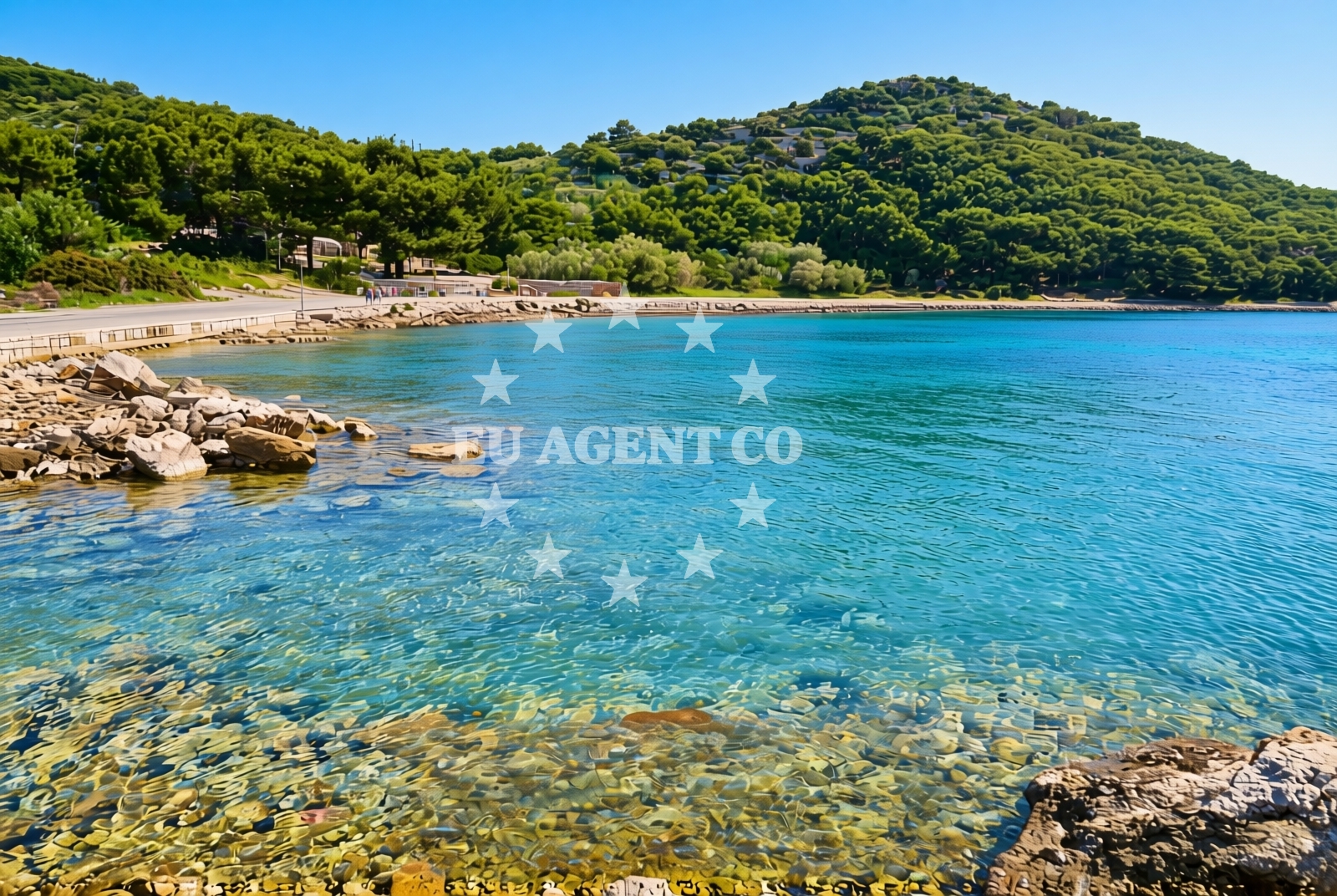 Overview of Bisaga, Betina (Murter) Beach in Bisaga