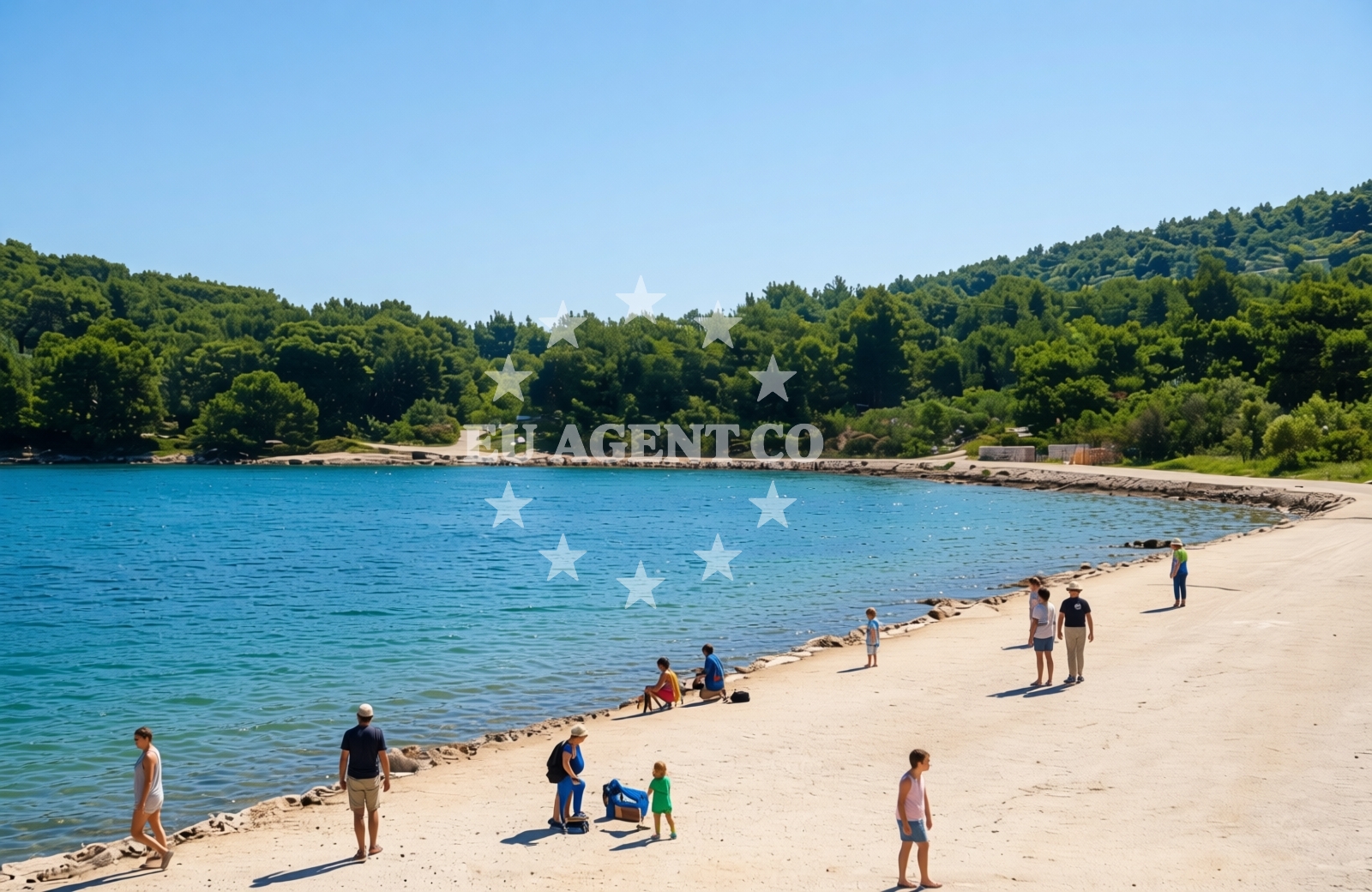 Sea and coastal view of Bisaga, Betina (Murter) Beach in Bisaga