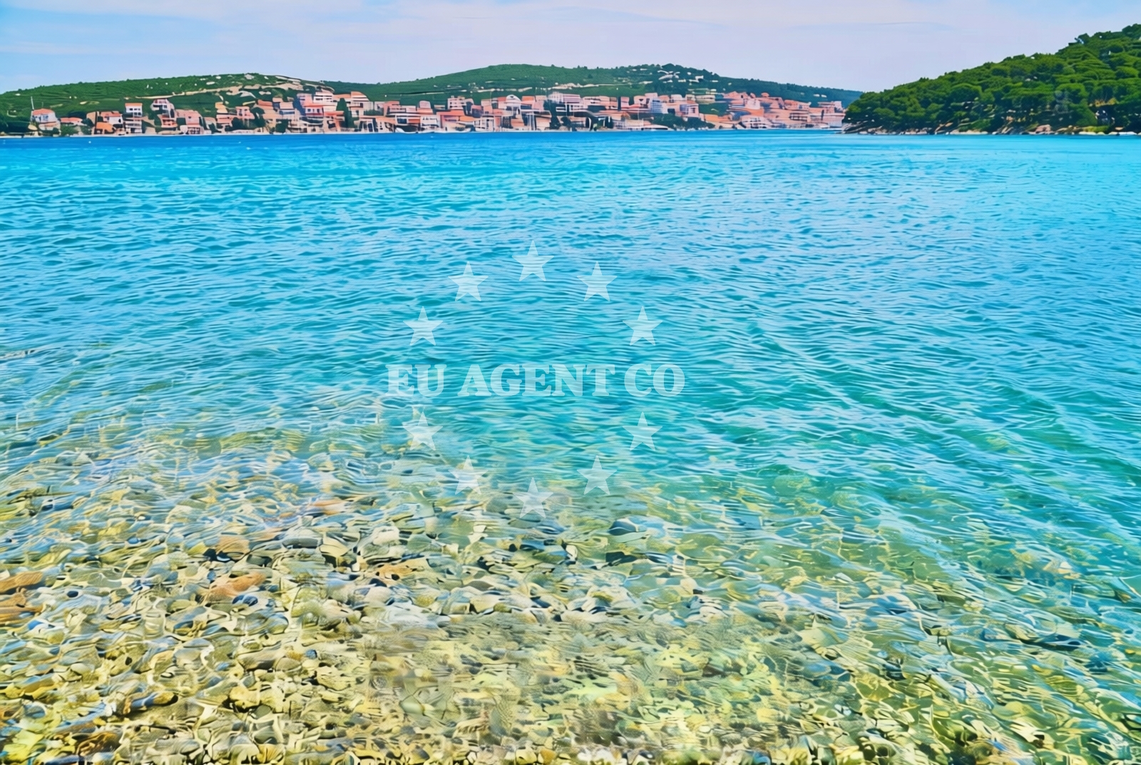 Beach facilities and surroundings at Bisaga, Betina (Murter) Beach in Bisaga