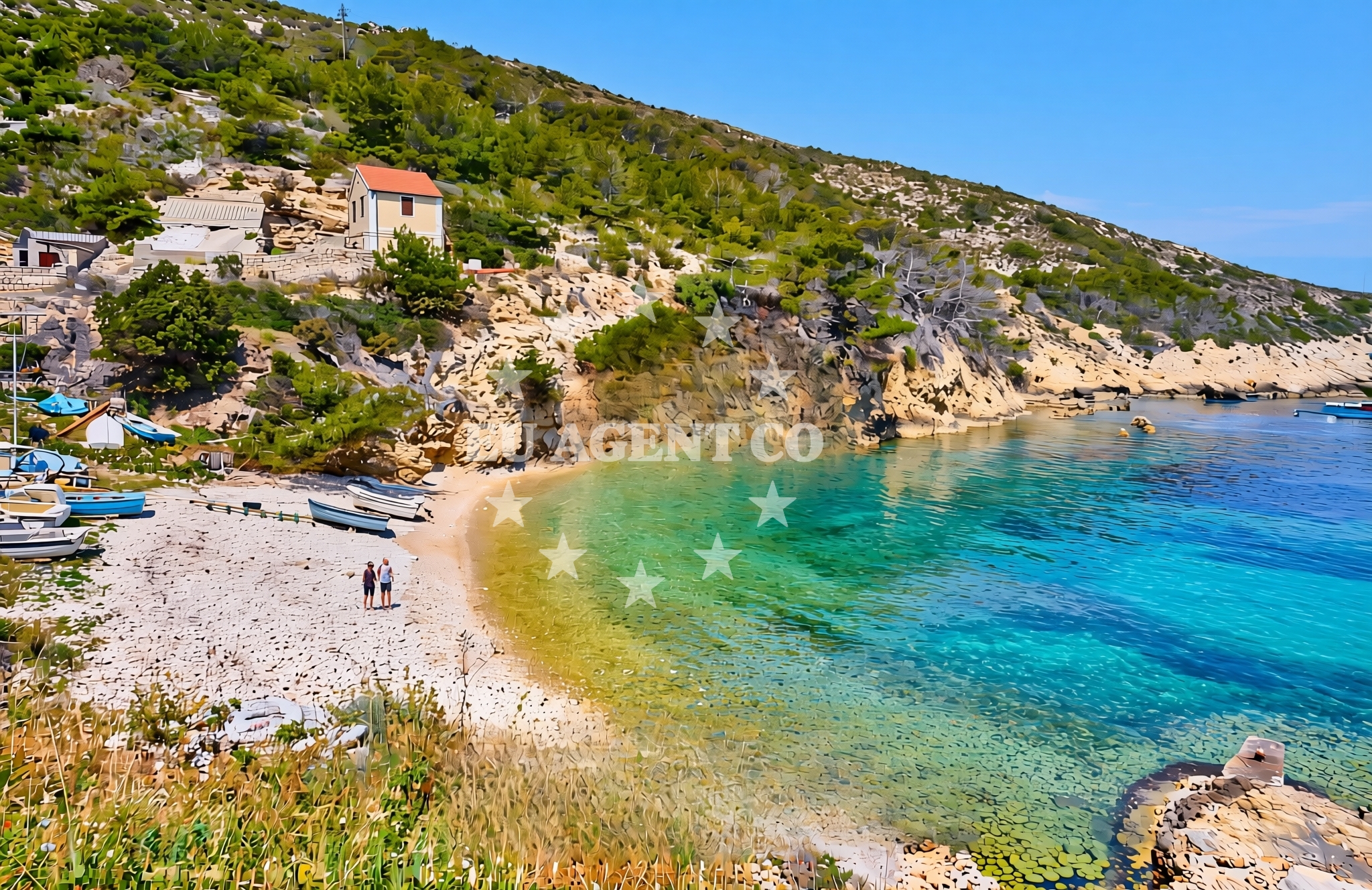 Sea and coastal view of Biševo (Biševo): beaches and coves (3) in Biševo (Biševo)