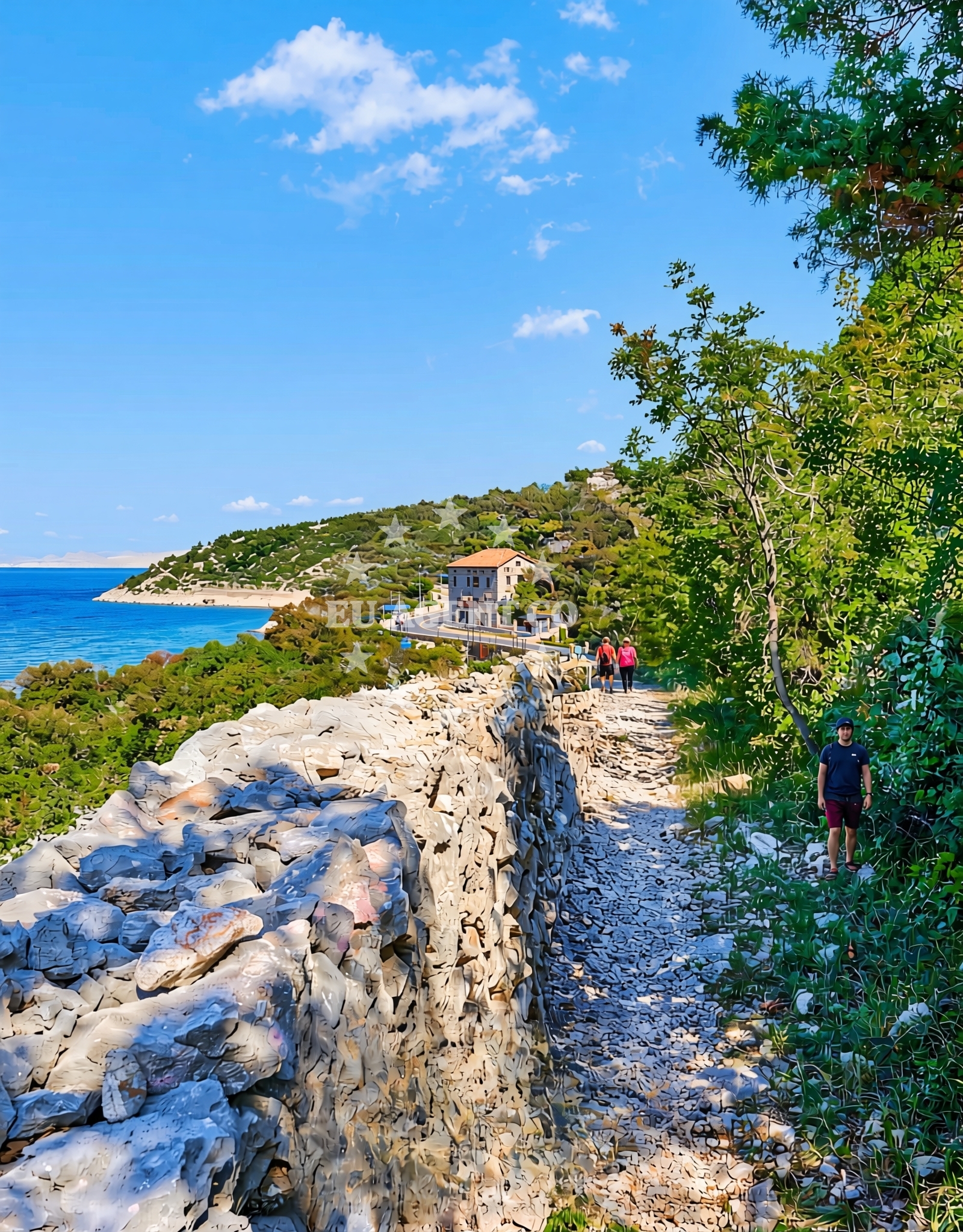 Sea and coastal view of Biškupnica, Stinica Beach in Biškupnica