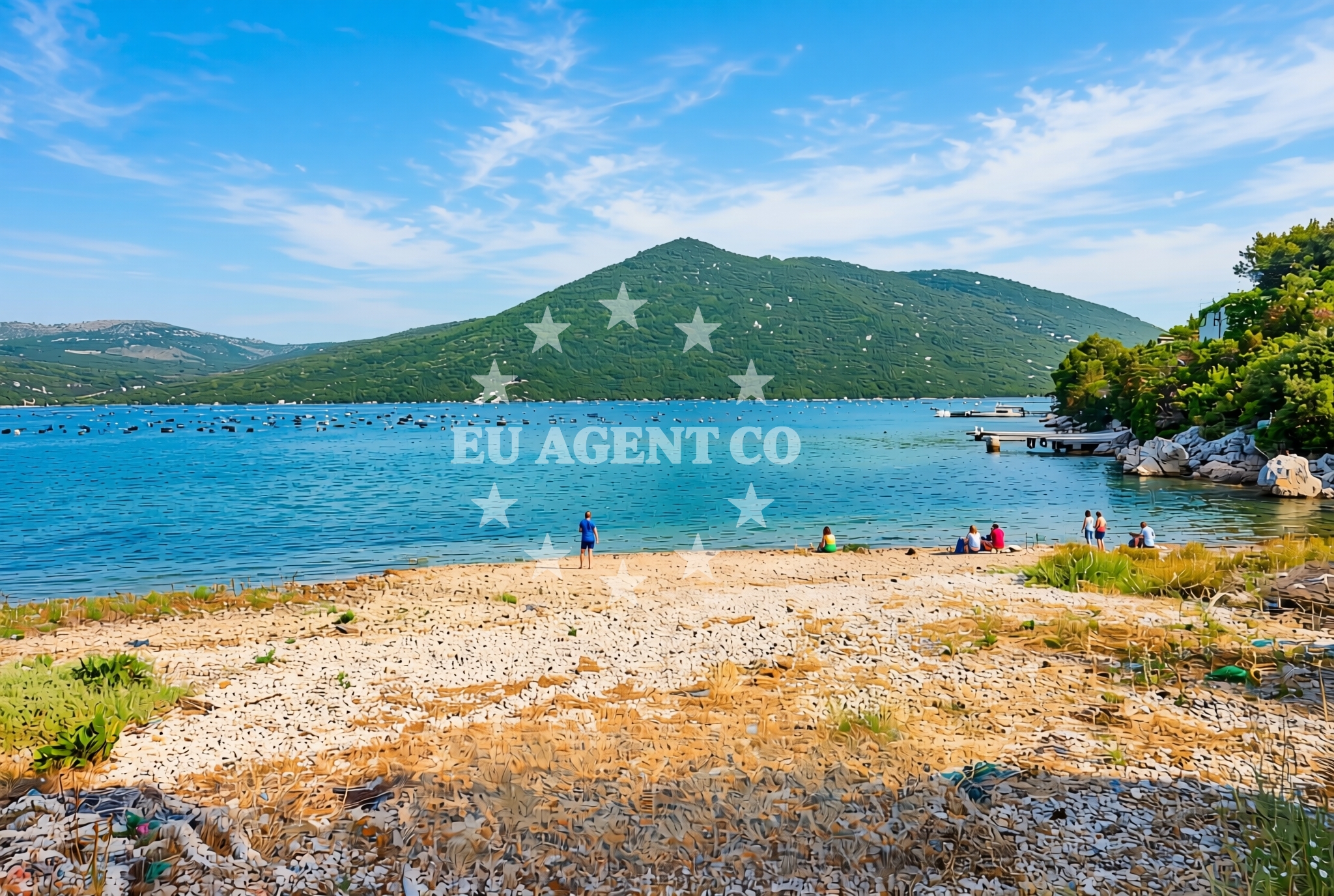 Sea and coastal view of Bistrina, Stupa Beach in Bistrina