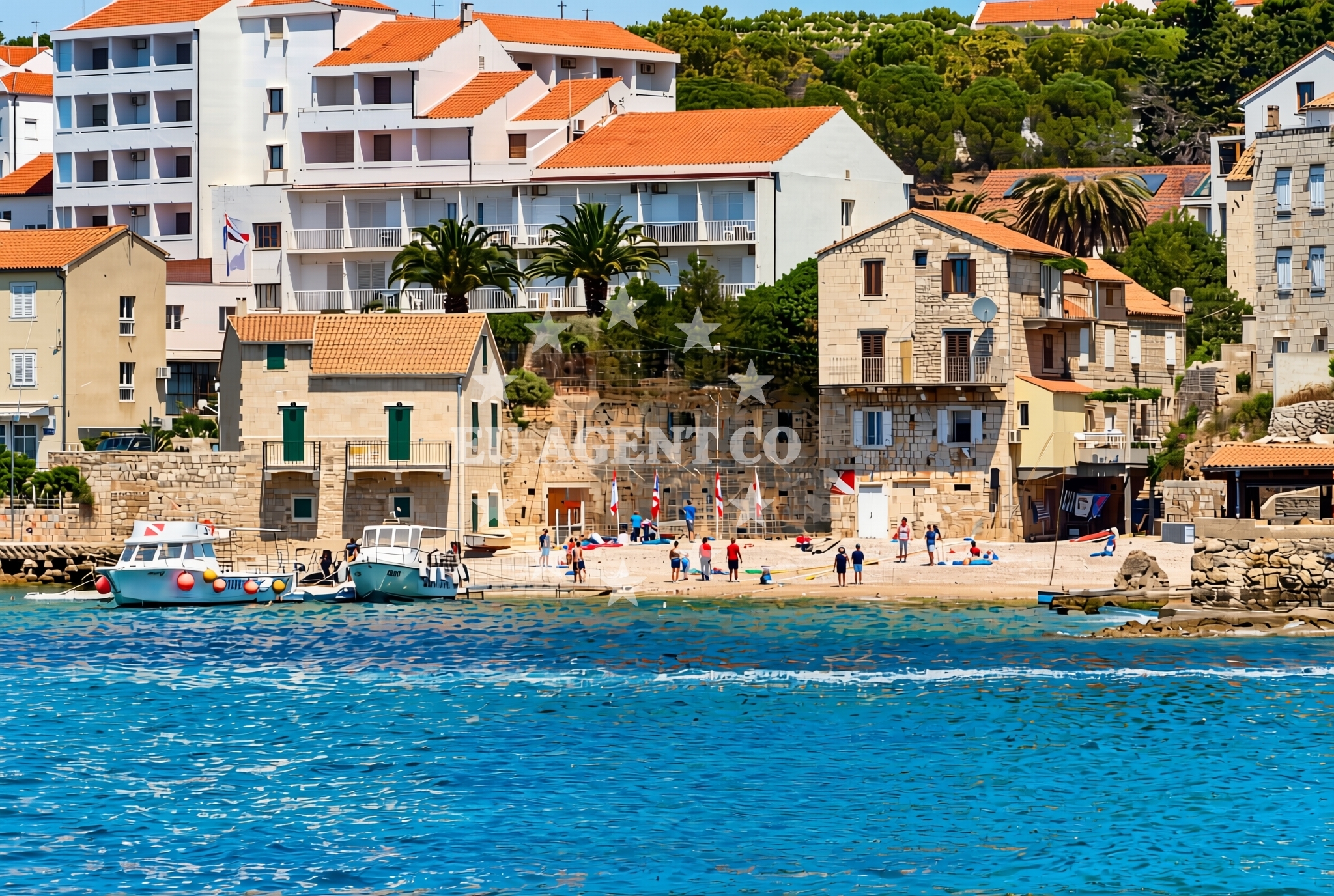 Sea and coastal view of Bjažićovo, Komiža (Vis) Beach in Bjažićovo
