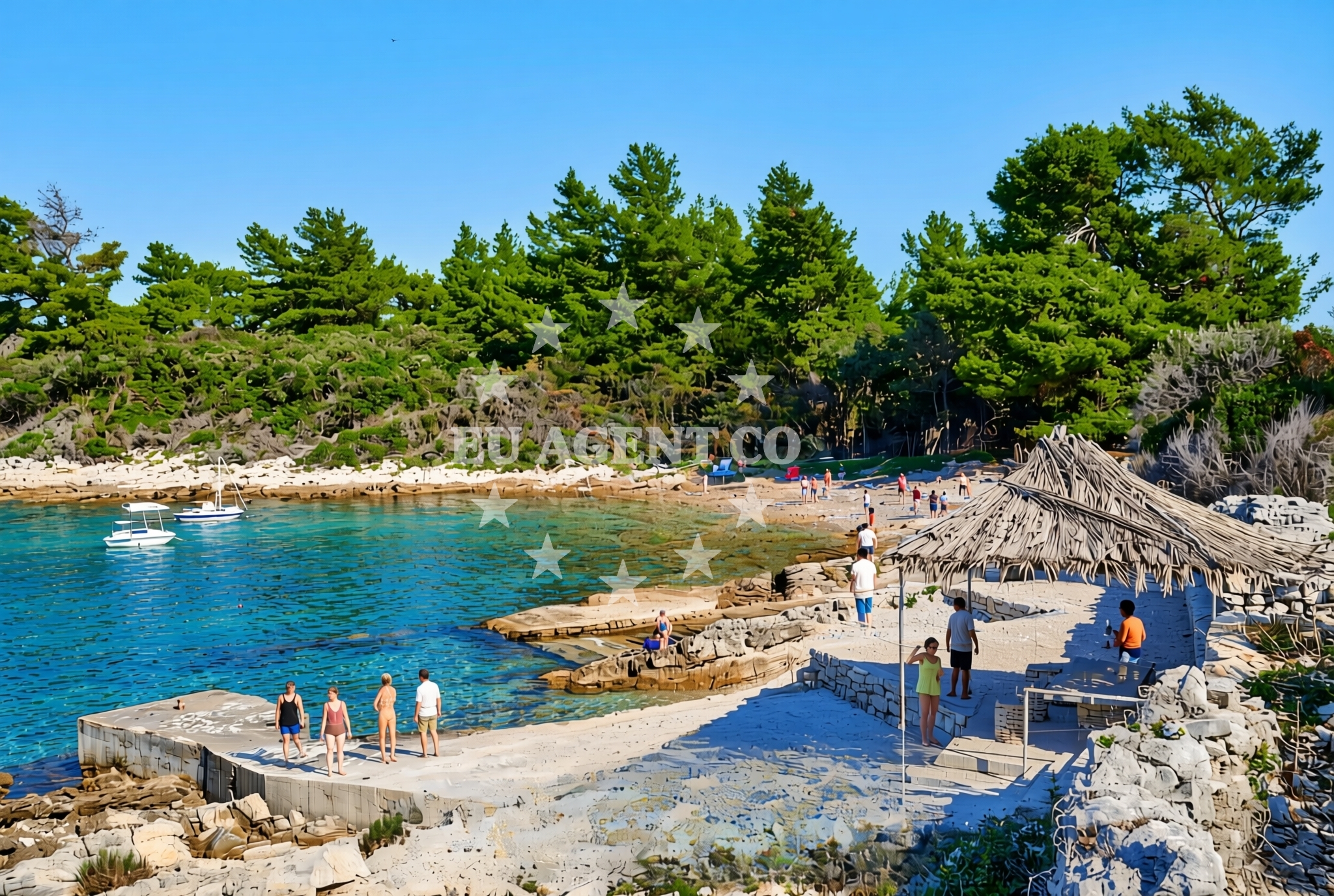 Sea and coastal view of Blaca, Smokvica (Korčula) Beach in Blaca