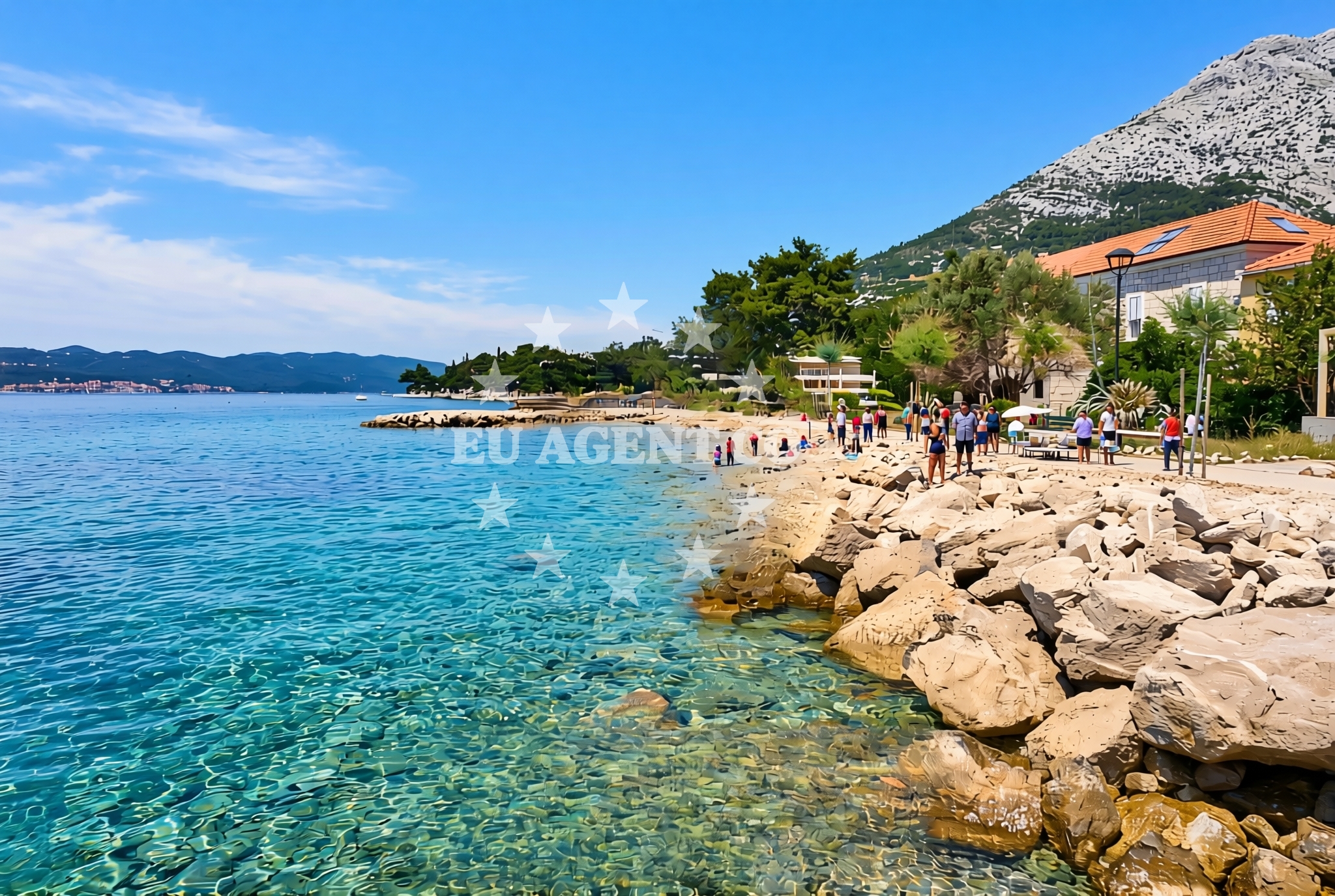 Shoreline and swimming area at Blace, Orebić Beach in Blace