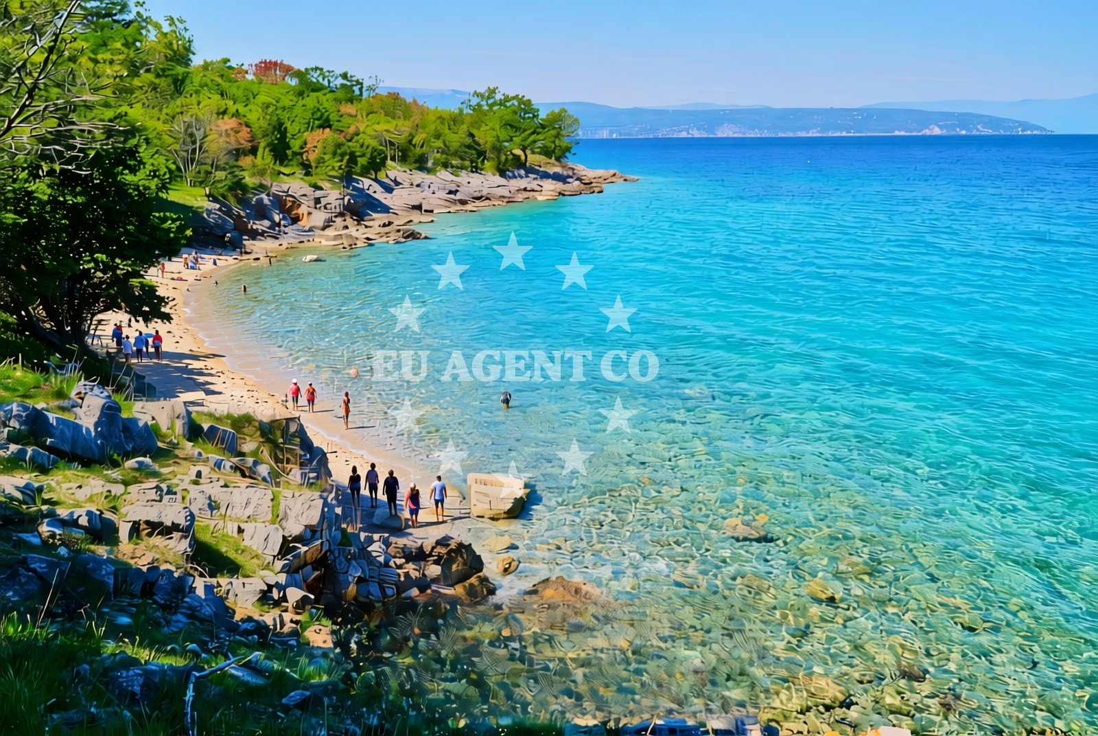 Overview of Blatno istok, Milohnići (Krk) Beach in Blatno istok