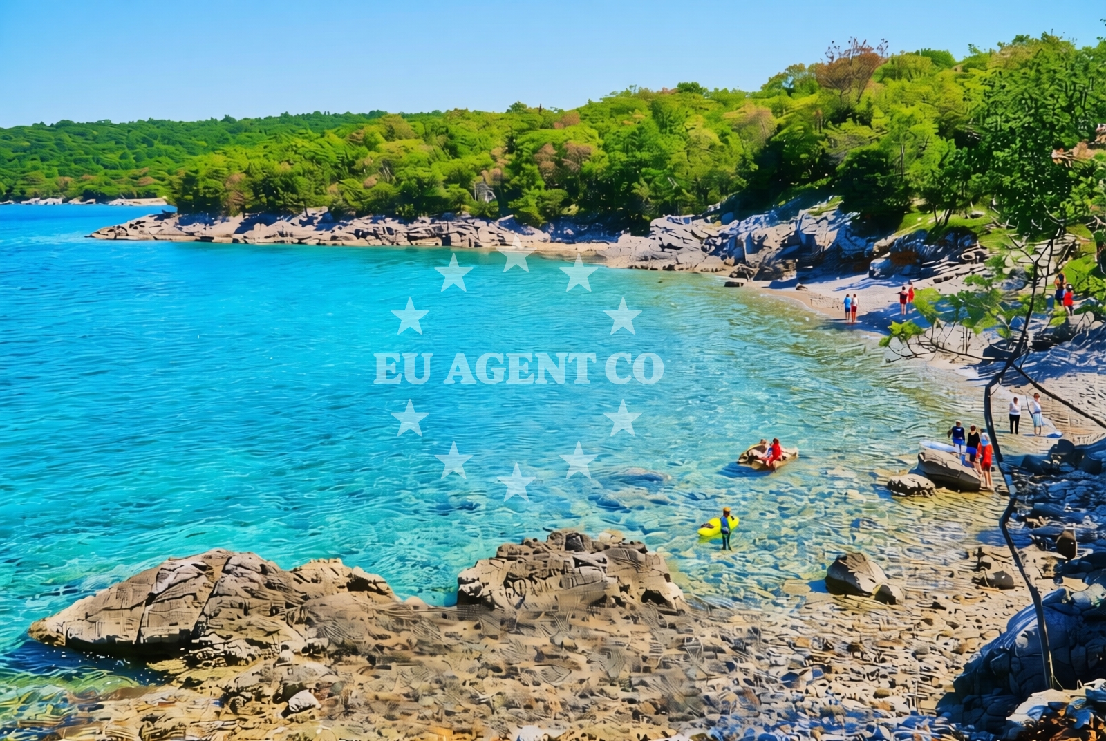 Shoreline and swimming area at Blatno istok, Milohnići (Krk) Beach in Blatno istok