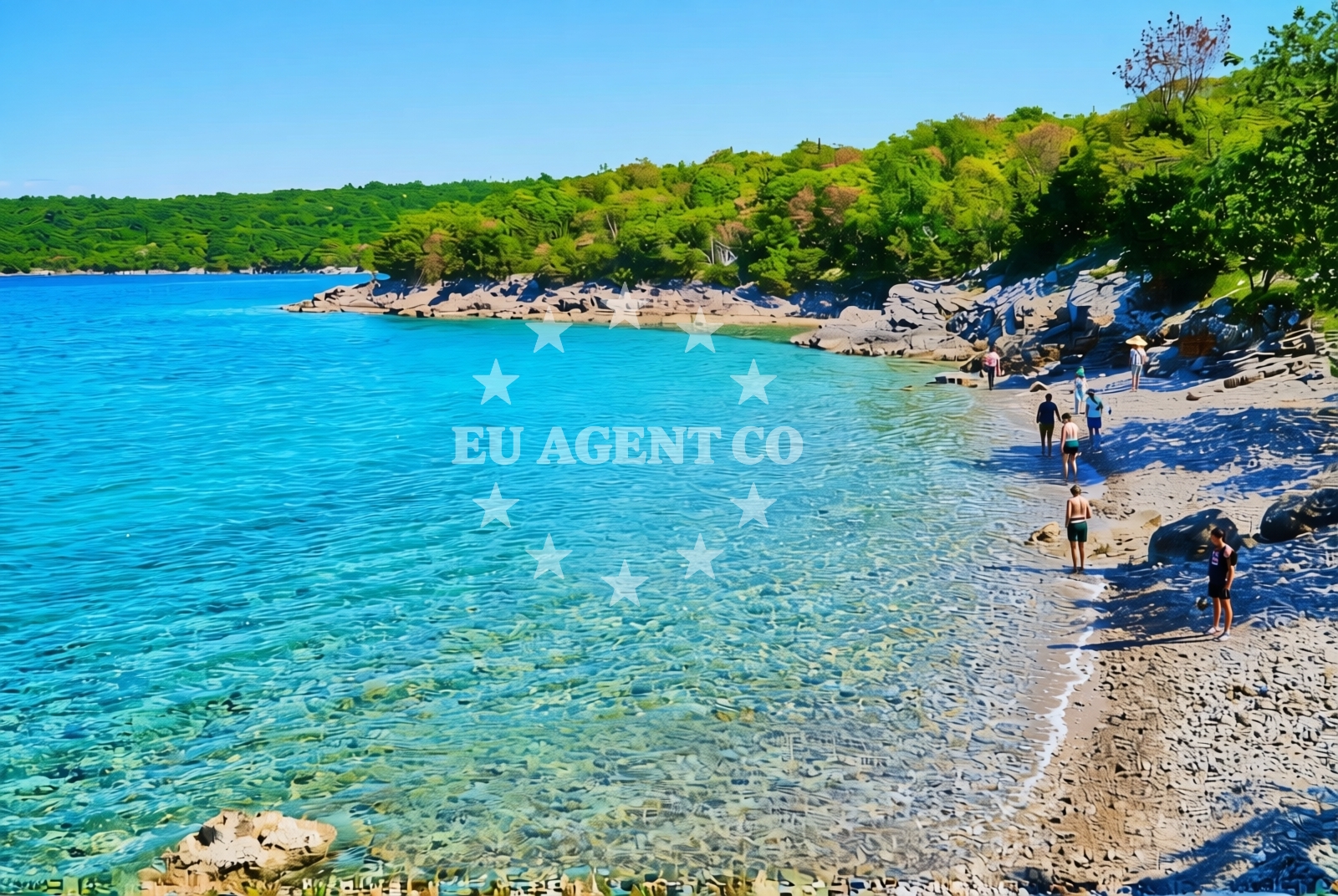 Beach facilities and surroundings at Blatno istok, Milohnići (Krk) Beach in Blatno istok