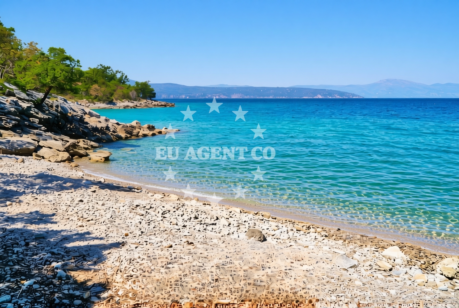 Overview of Blatno sredina, Milohnići (Krk) Beach in Blatno sredina