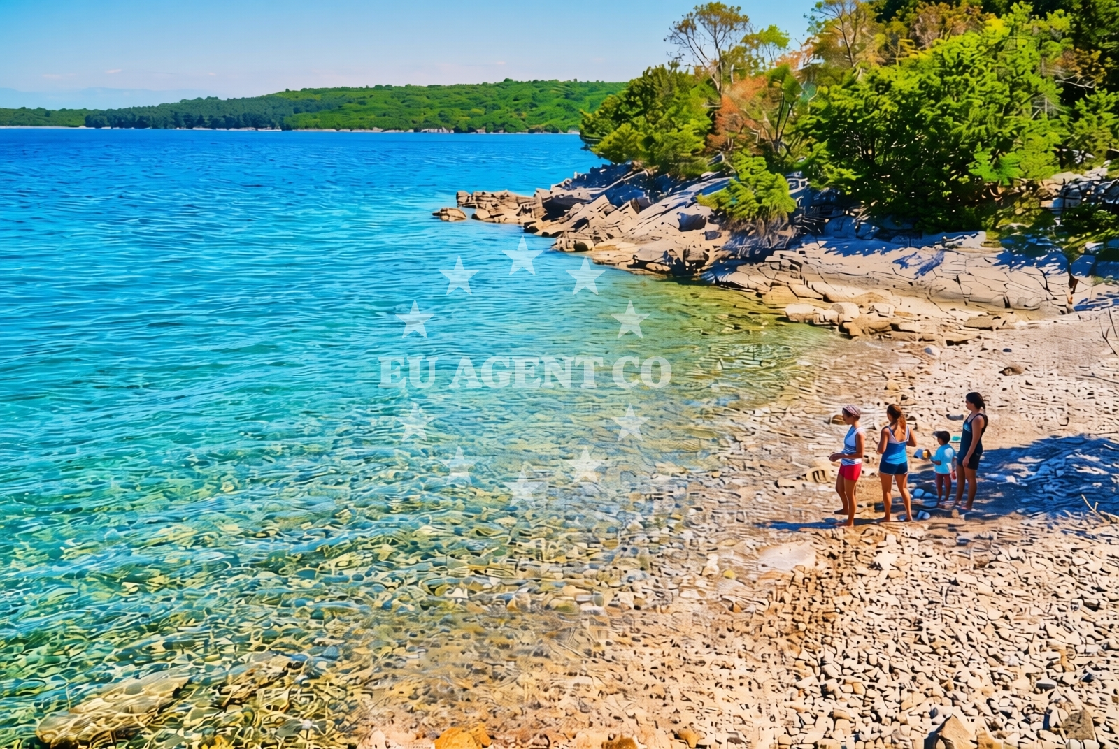 Shoreline and swimming area at Blatno sredina, Milohnići (Krk) Beach in Blatno sredina