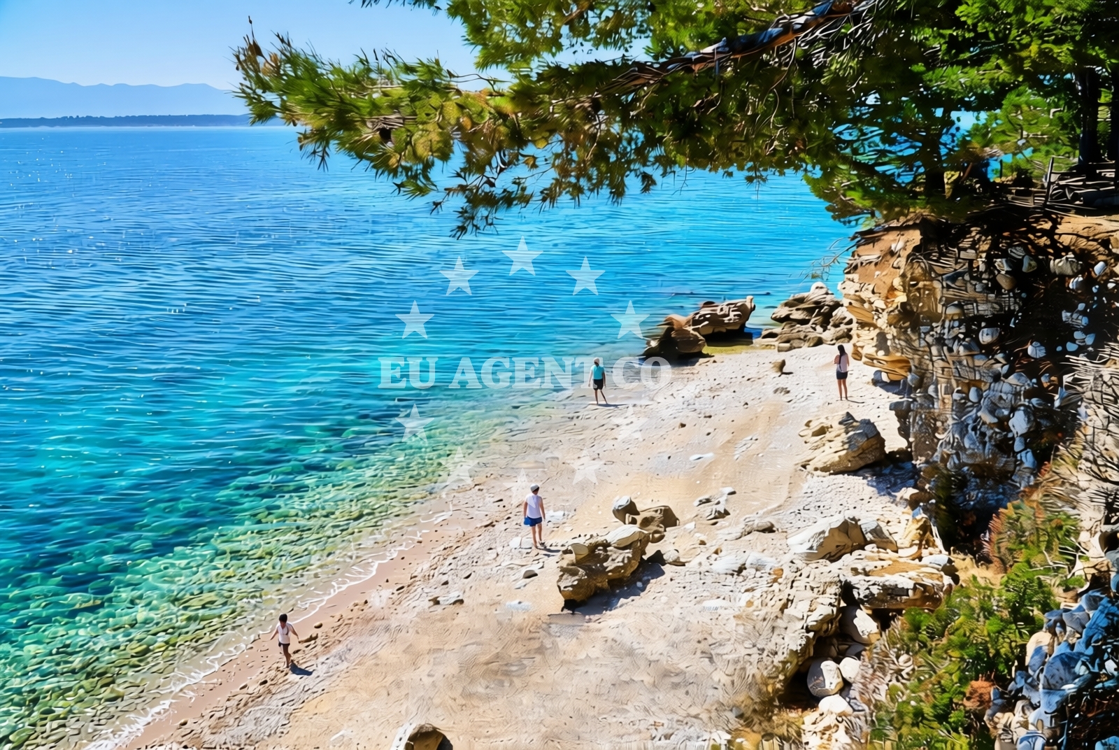Sea and coastal view of Blato istok, Živogošće Beach in Blato istok