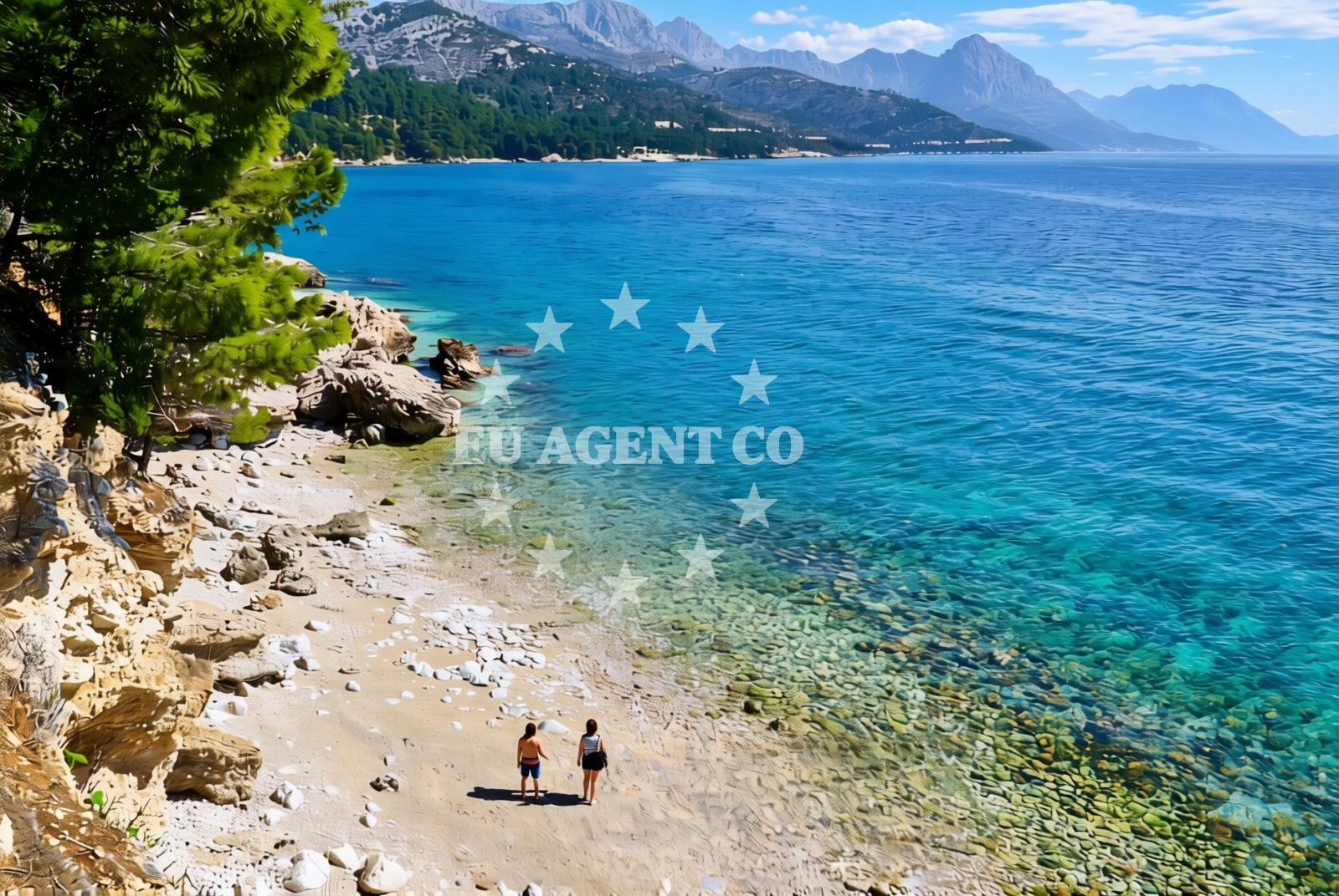 Beach facilities and surroundings at Blato istok, Živogošće Beach in Blato istok