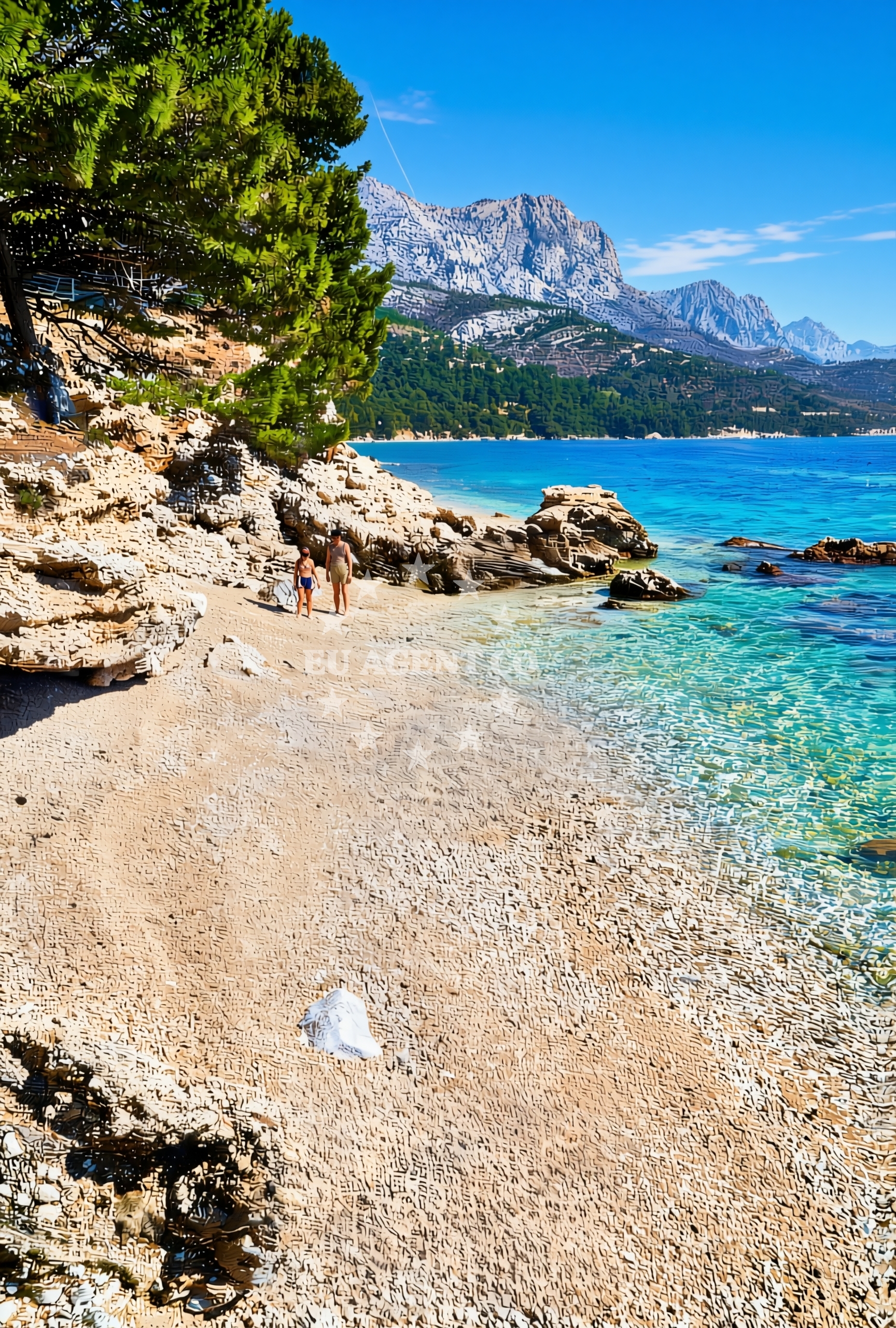 Shoreline and swimming area at Blato sredina, Živogošće Beach in Blato sredina