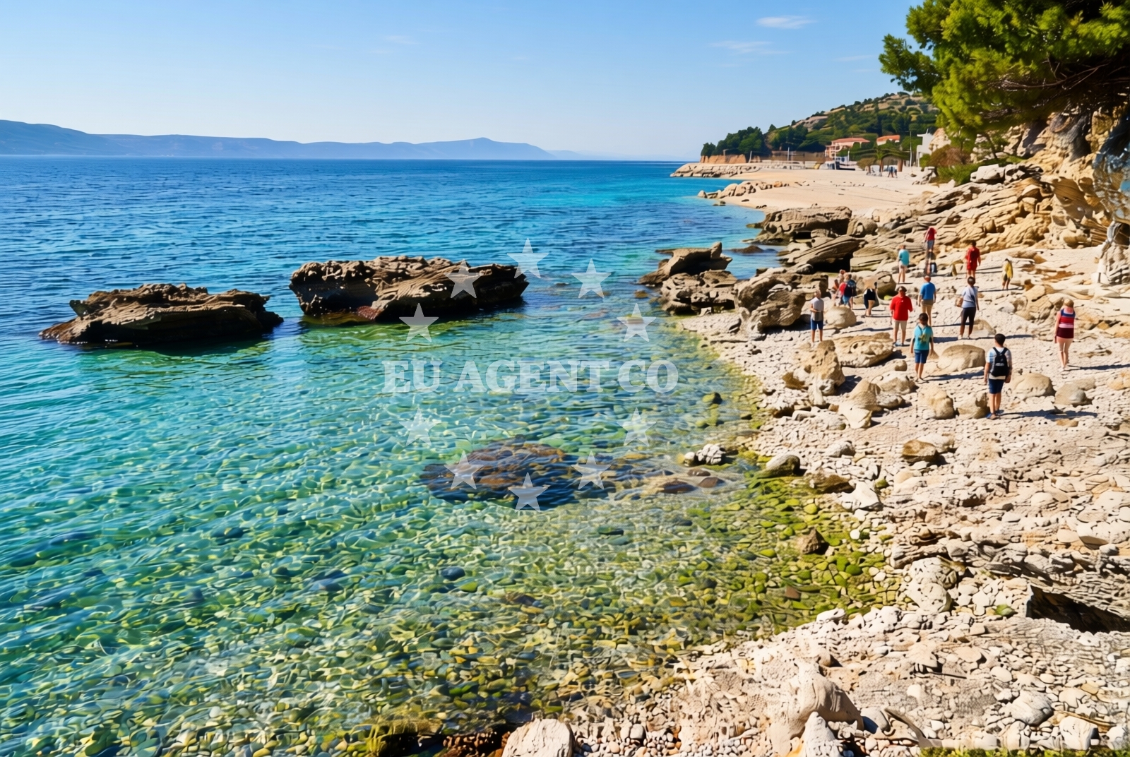 Sea and coastal view of Blato sredina, Živogošće Beach in Blato sredina
